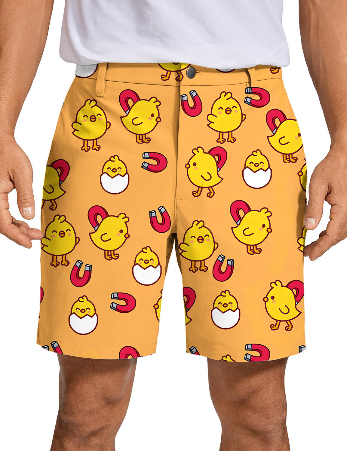 Men's Yellow chick Golf Shorts