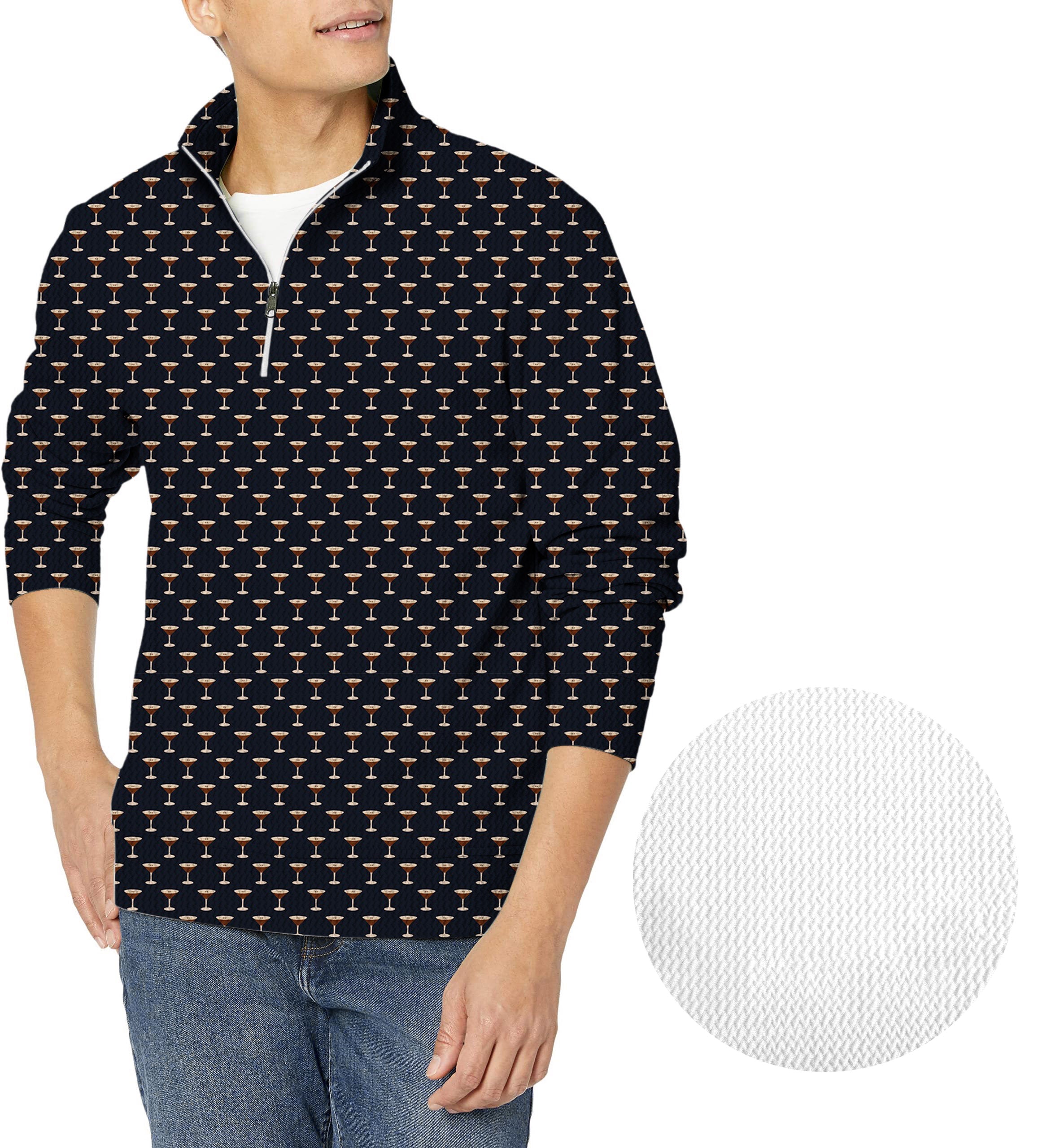 ESPRESSO MARTINIS-Men's Golf Waffle Zipper Pullover