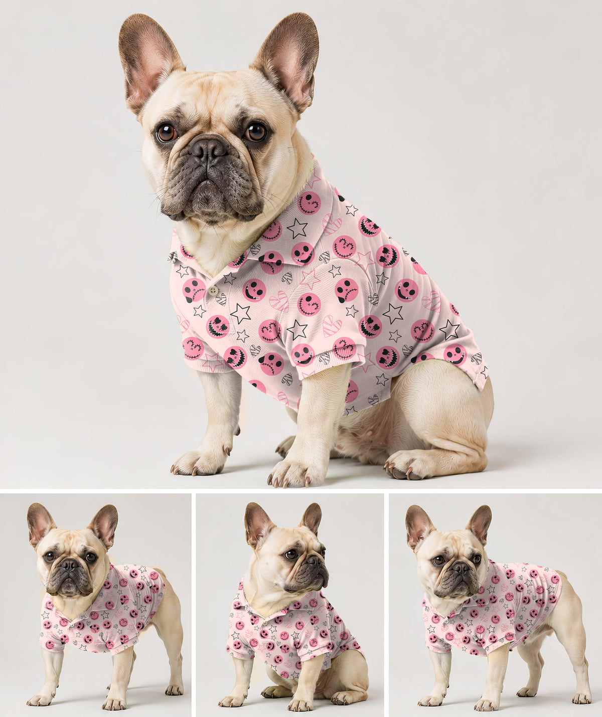 Dog's Halloween pink smiley face Golf Polo