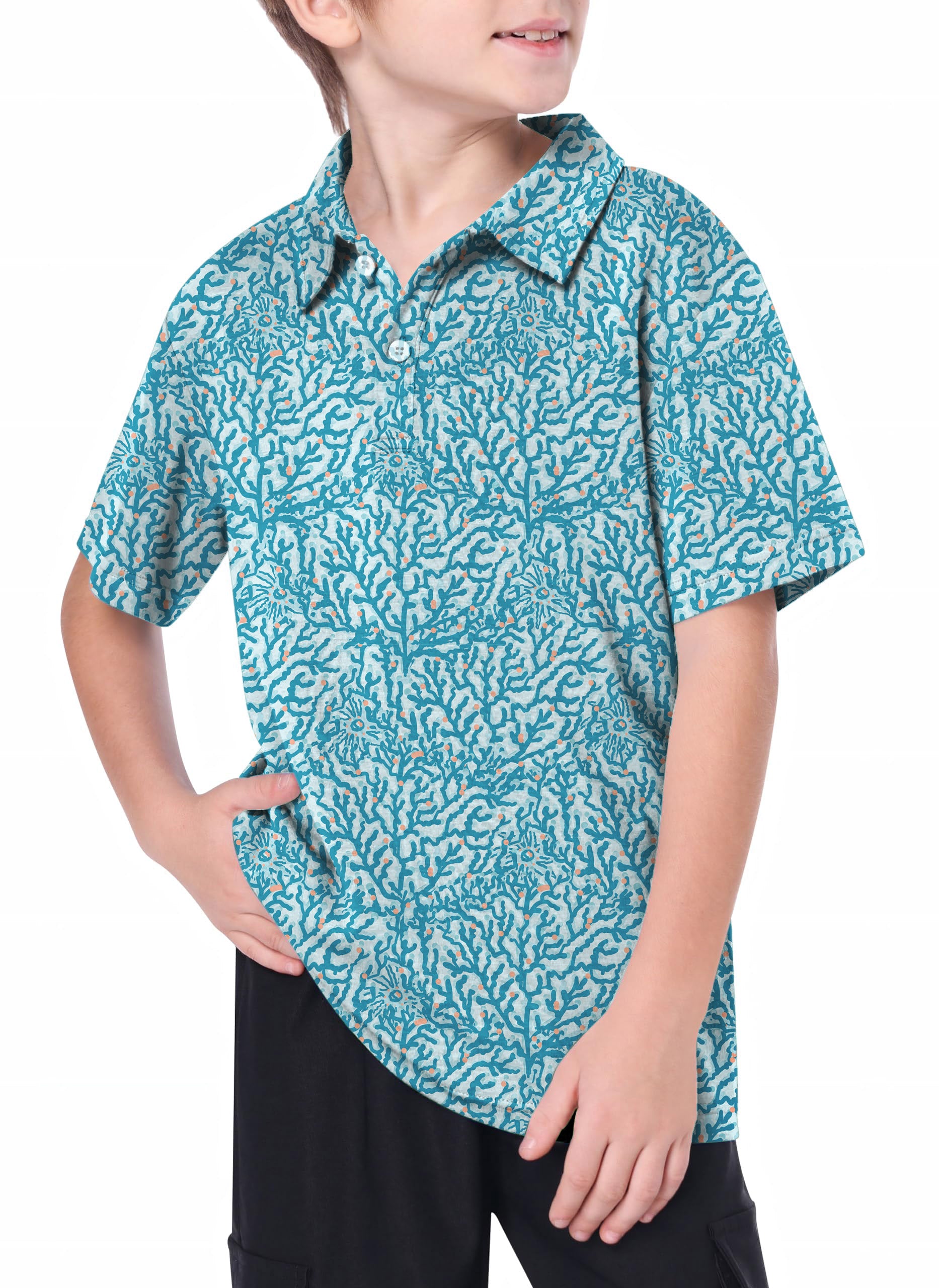 Youth Electric Corals Golf Polo