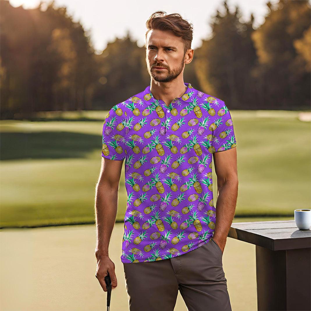 Men's Purple Pineapple golf polo