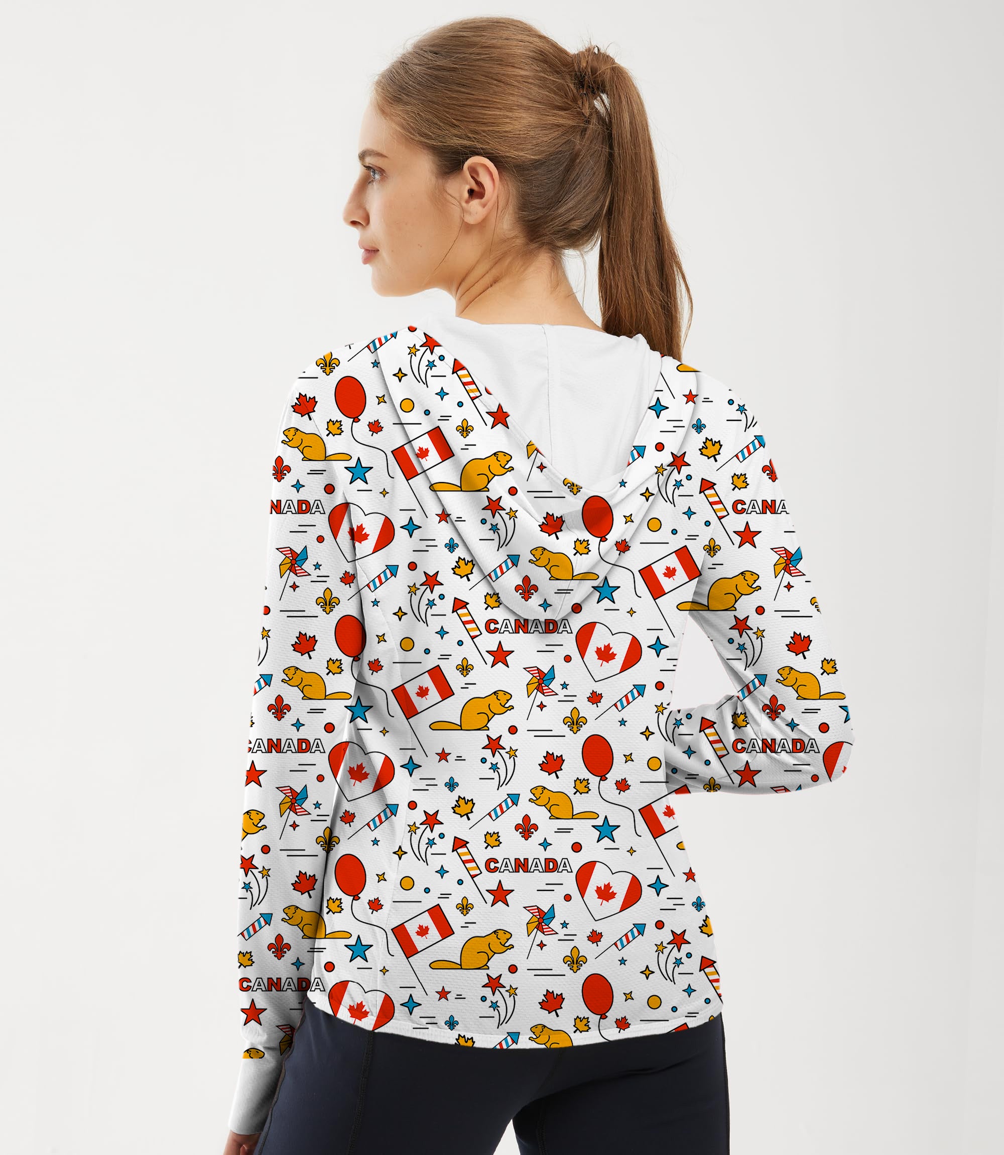 Women's Outdoor Canadian Balloon Squirrel Golf Sun Protection Slim Fit zip hoodies