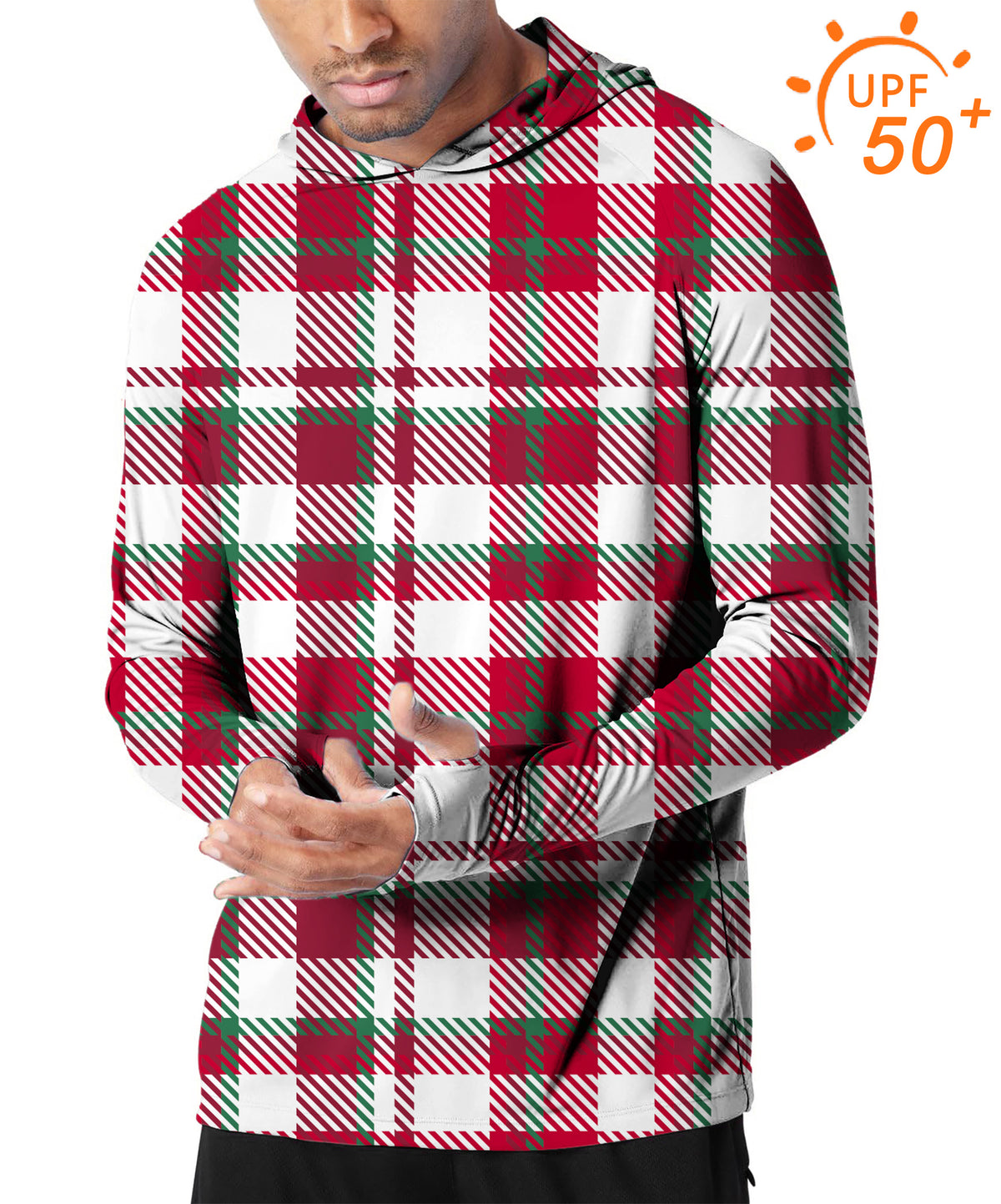 Men's Outdoor Christmas stripes Golf Sun Protection Loose Fit  hoodies