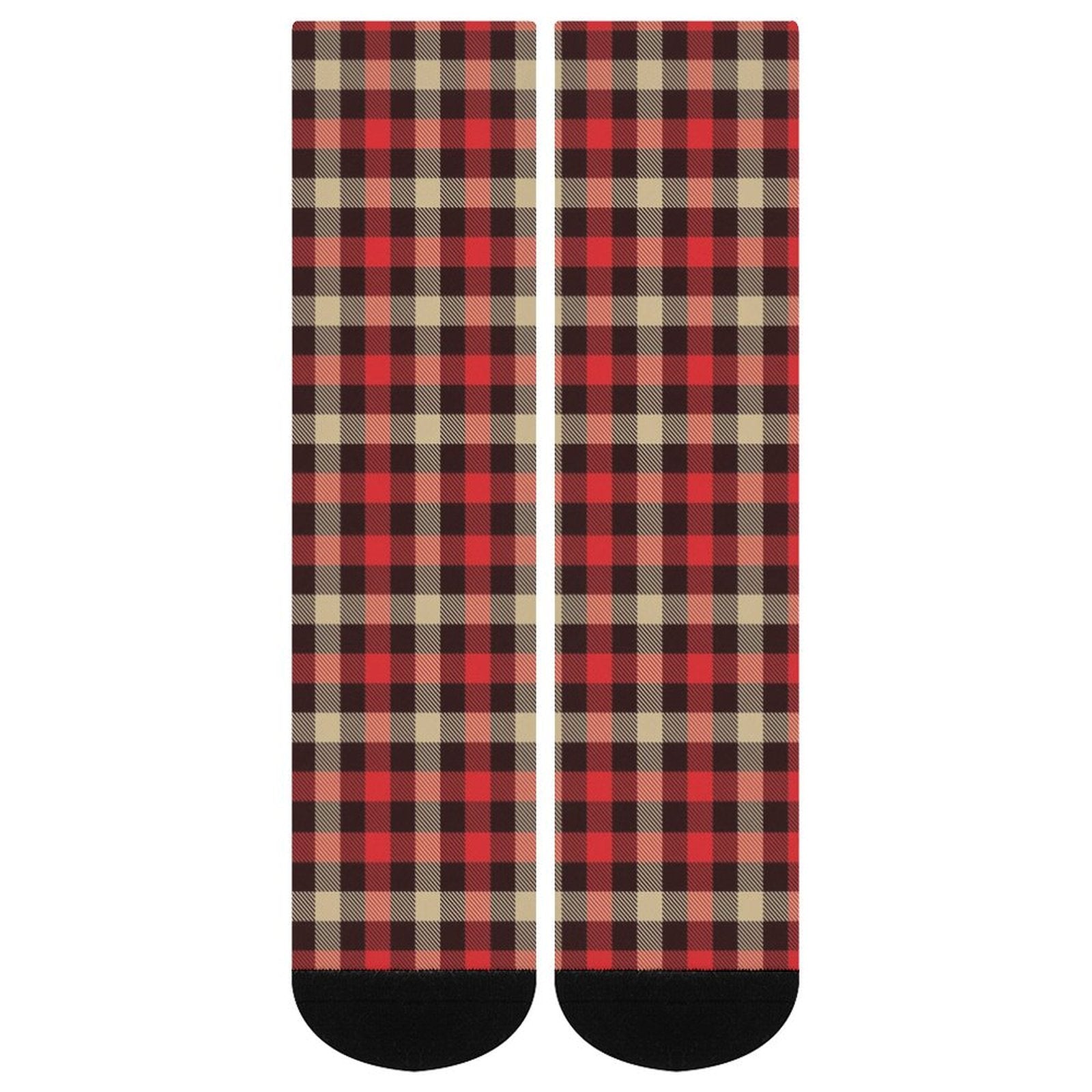 Red grid Prined socks Gifts for Men Women