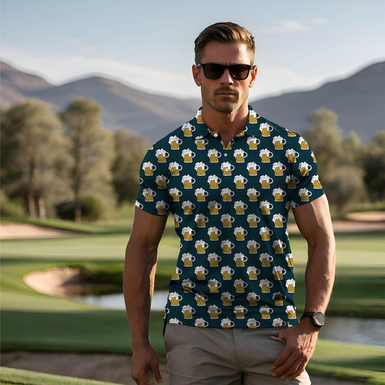 Men's golf beer polo