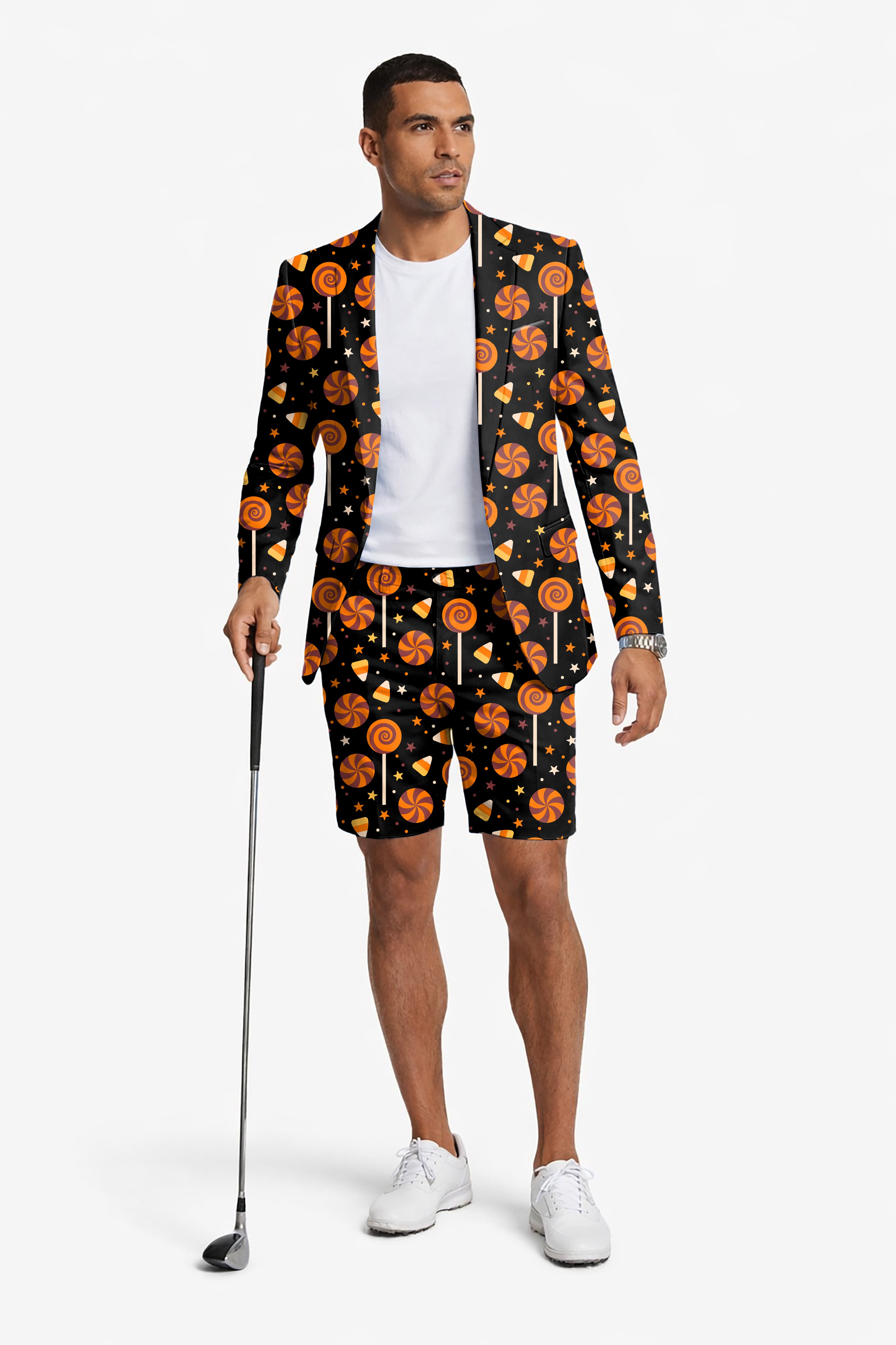 Halloween Lollipops Men's Party Costumes-Theme Party 2pcs Suit set-Blazer Shorts