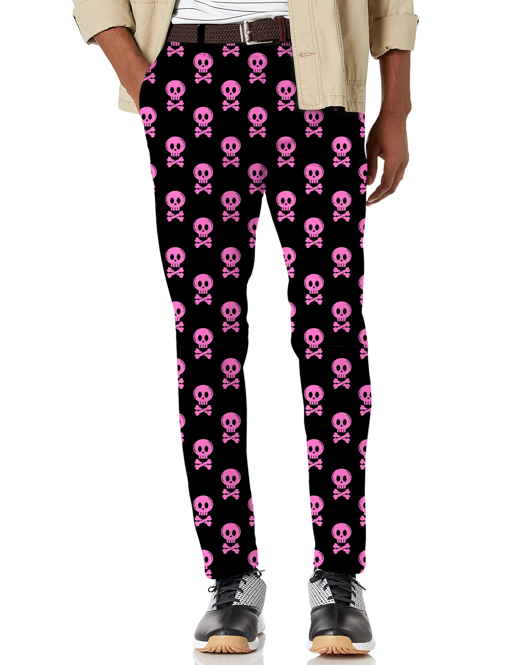 Men's Halloween Punk Skull Stretch Golf Pants