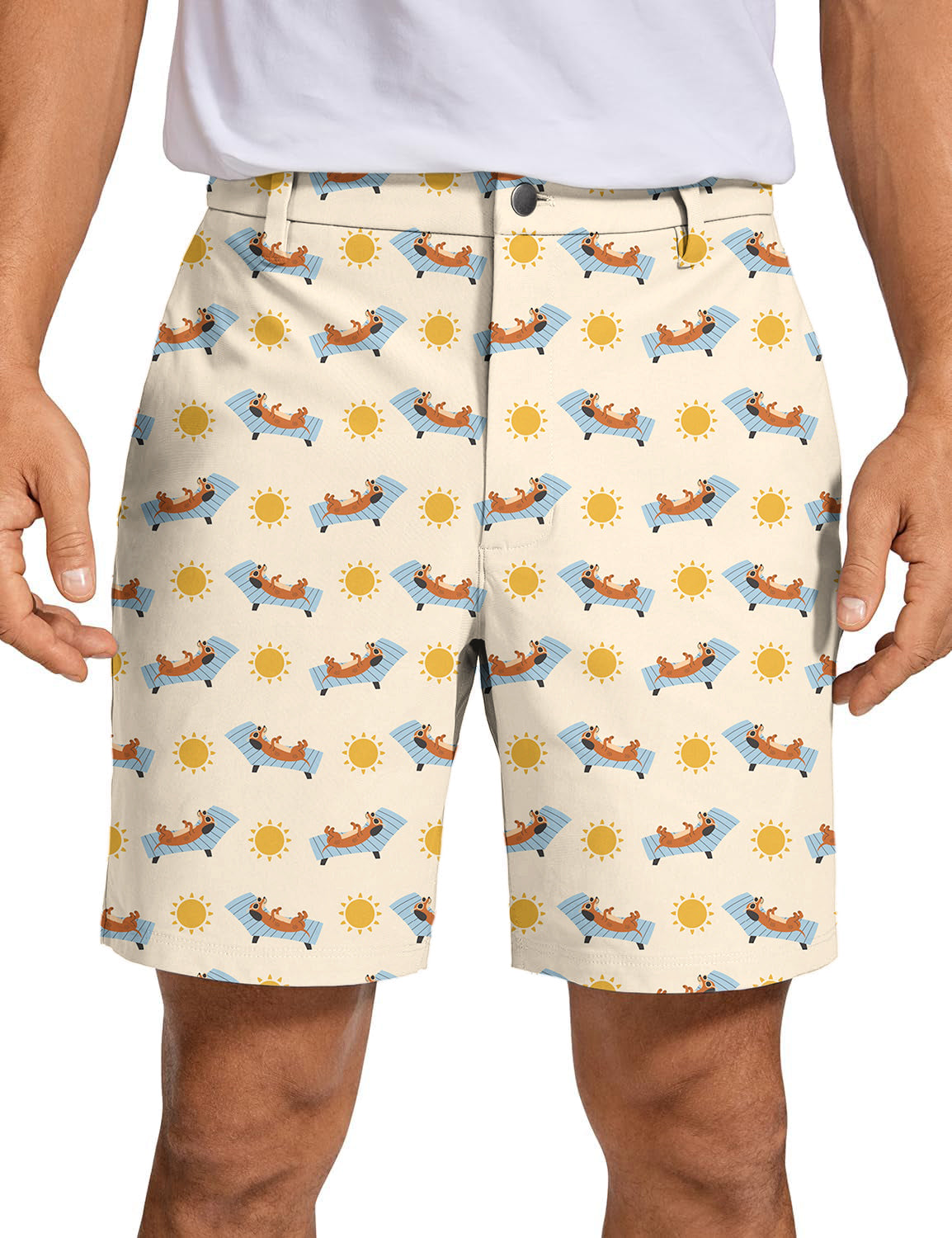 Men's Dachshund Sunbathing Golf Shorts