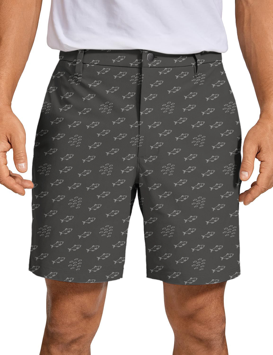 Men's Minimal Fish Sketch Golf Shorts