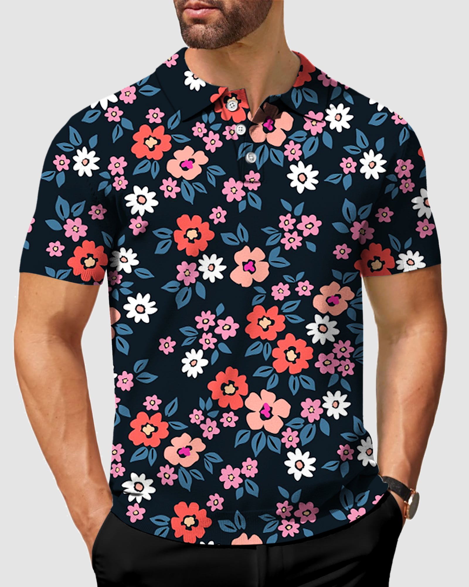 Men's Vintage Floral golf polo