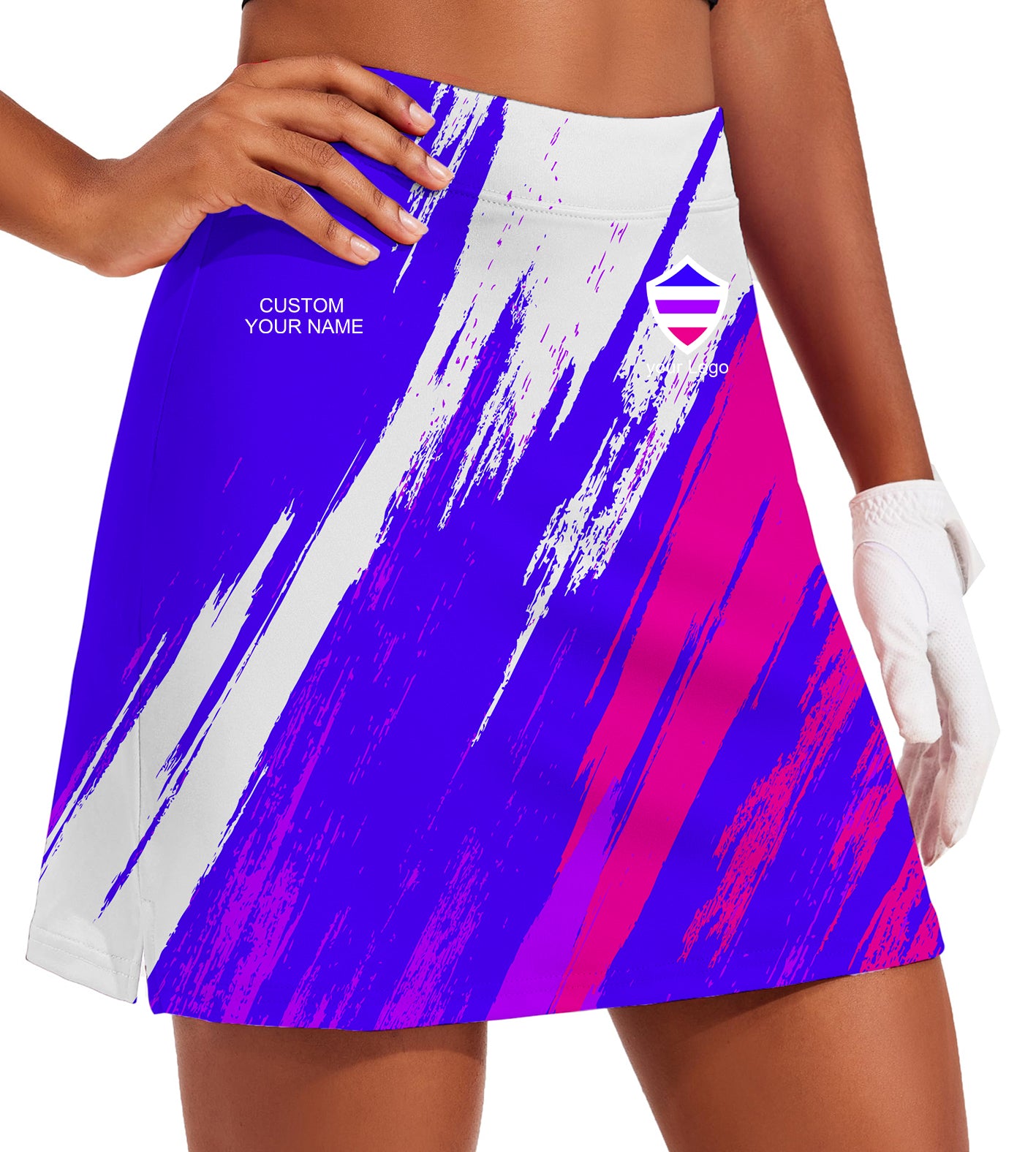 Women's blue purple pink sport Team Golf Skirts Inner Shorts Pocket