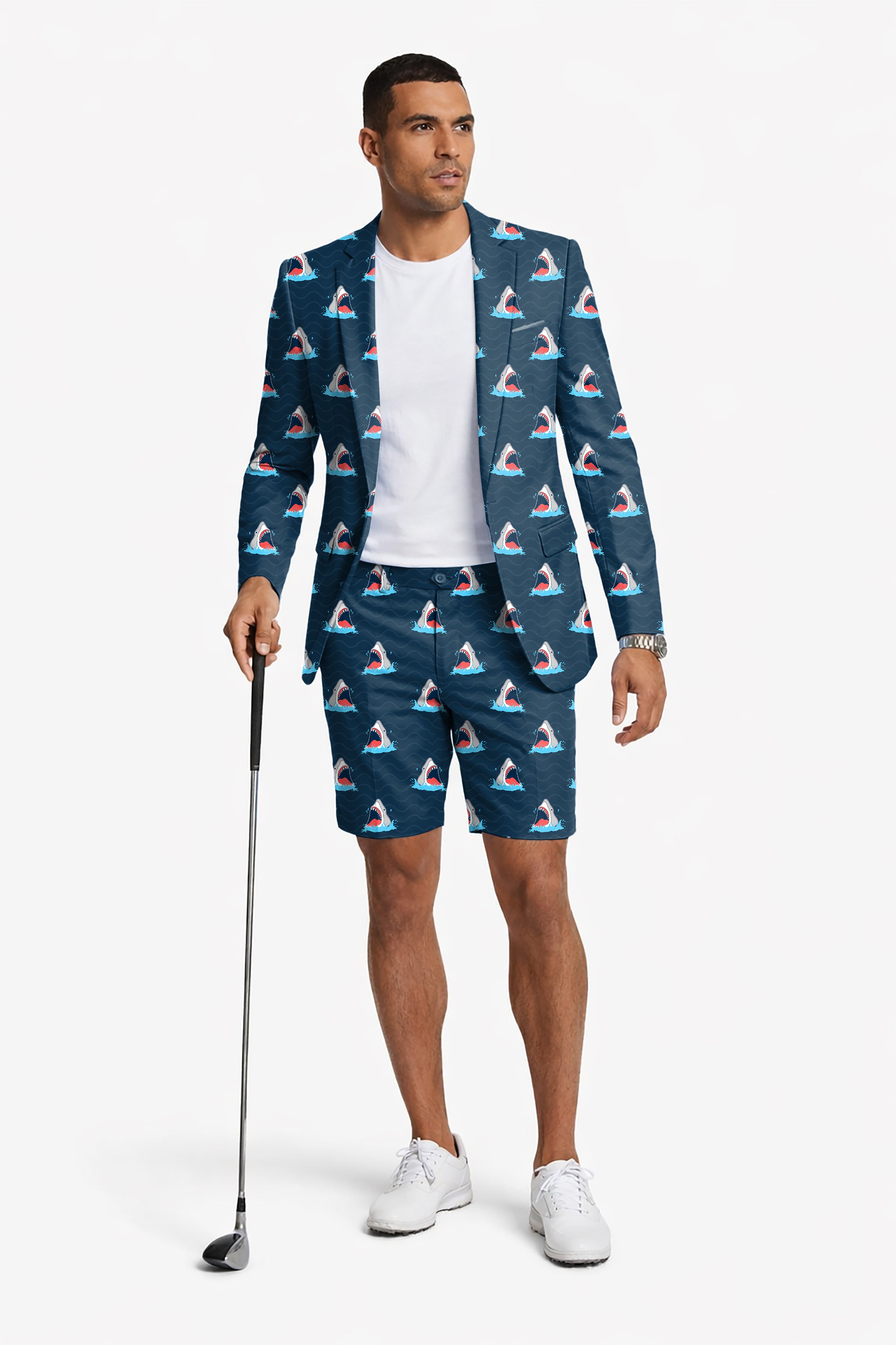 Shark Bait Men's Party Costumes-Theme Party 2pcs Suit set-Blazer Shorts
