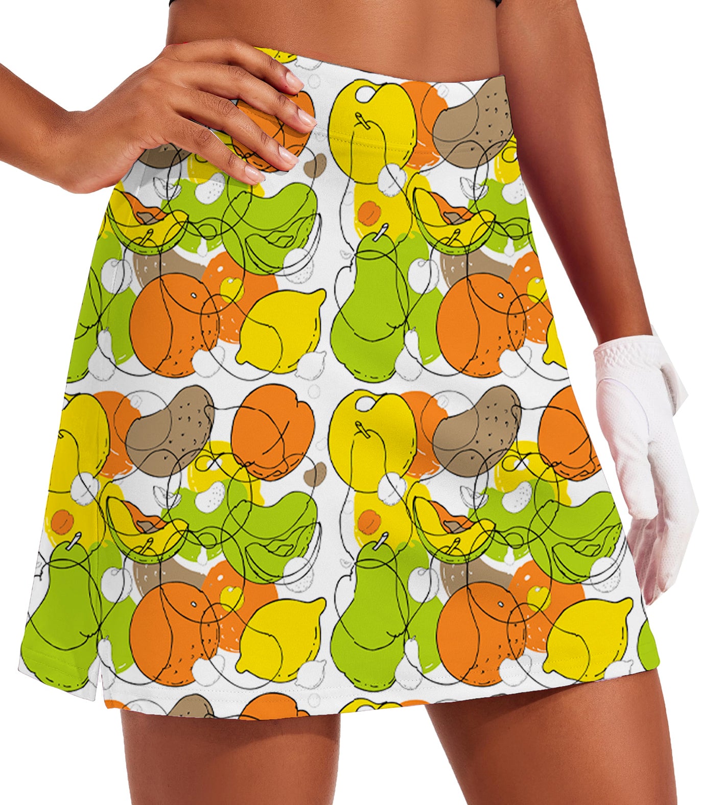 Women's colorfull fruit Golf Skirts Inner Shorts Pocket