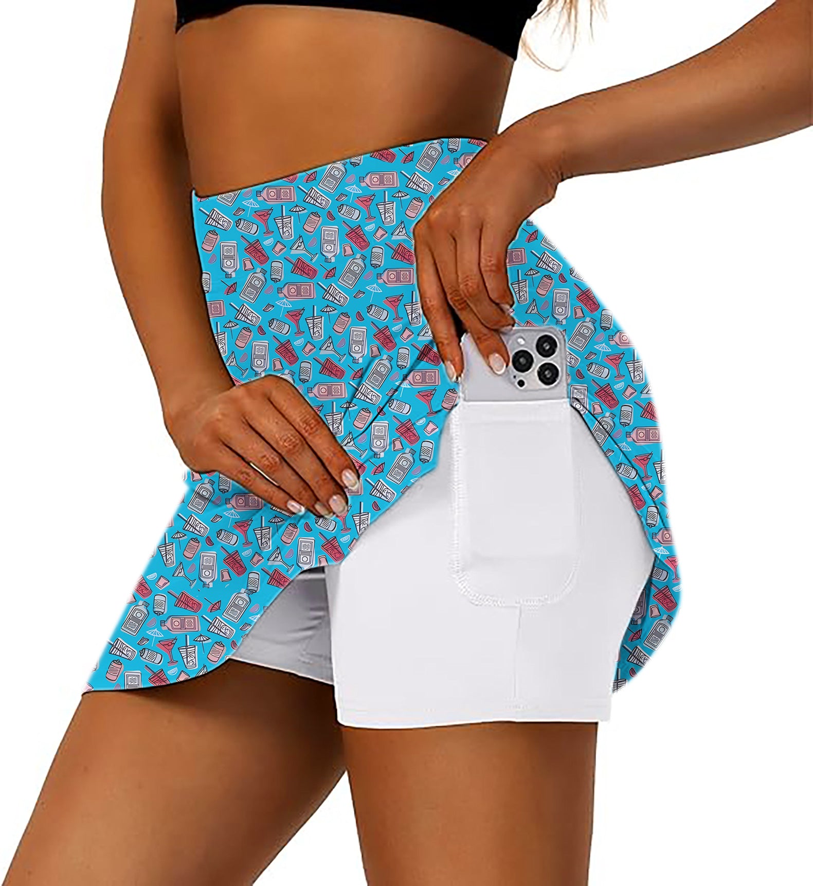 Women's DAY DRINKER Golf Skirts Inner Shorts Pocket