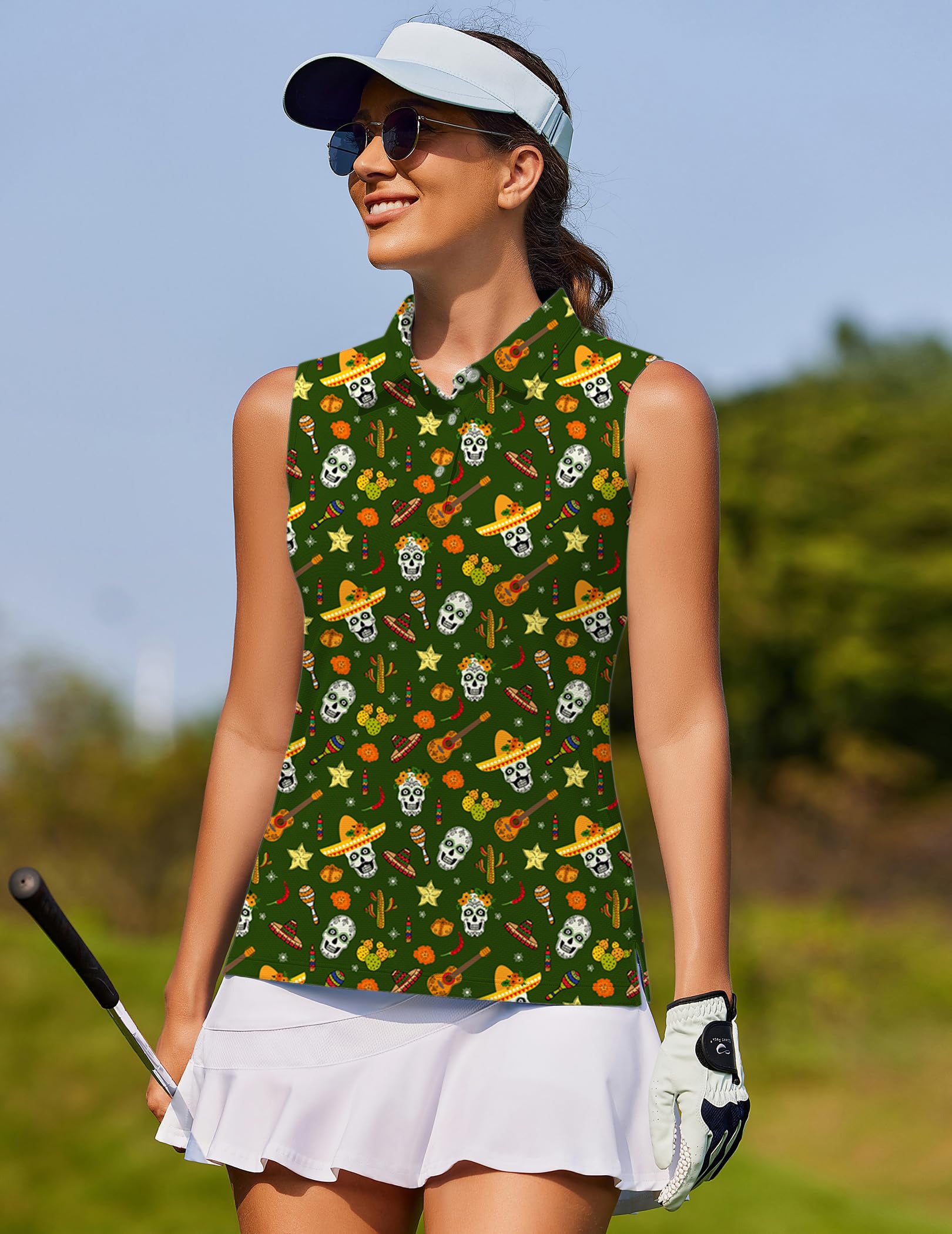 Enthusiastic Skull Women's golf Sleeveless shirt