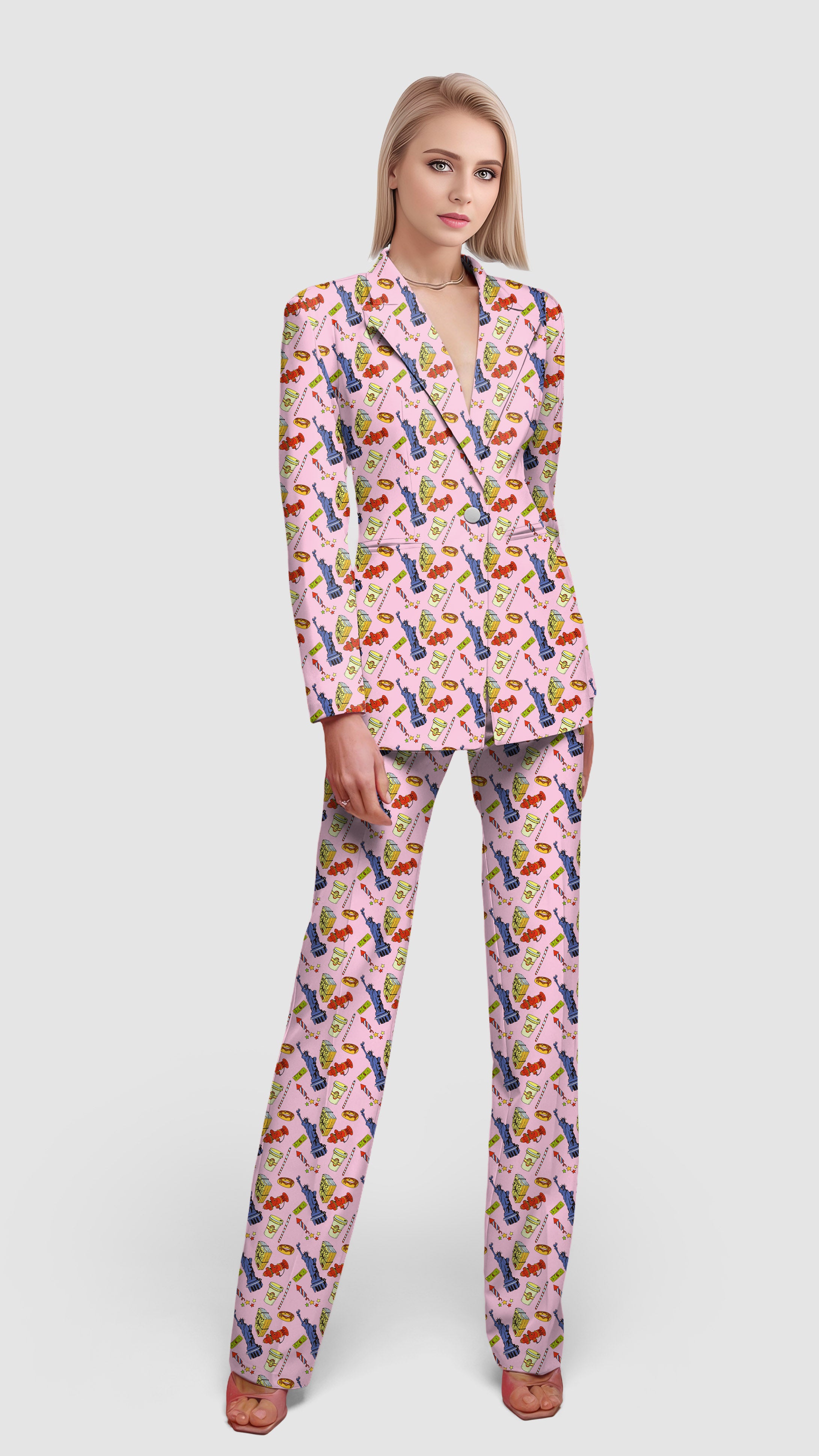 The Statue of Liberty-Women's Blazer Casual Work Office Blazer Suit set