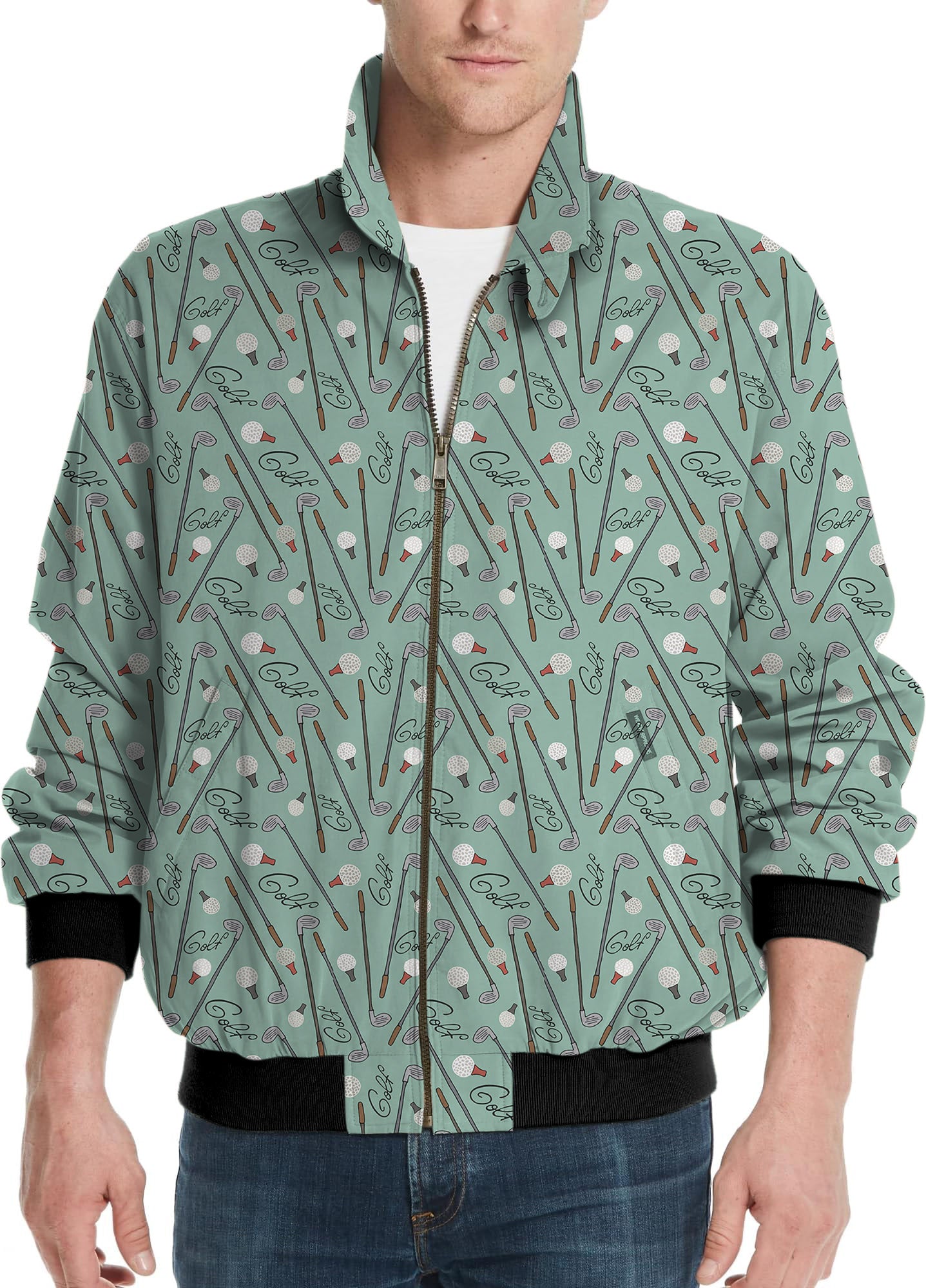 Clubs and Balls-Men's Golf Windbreaker Light Jacket