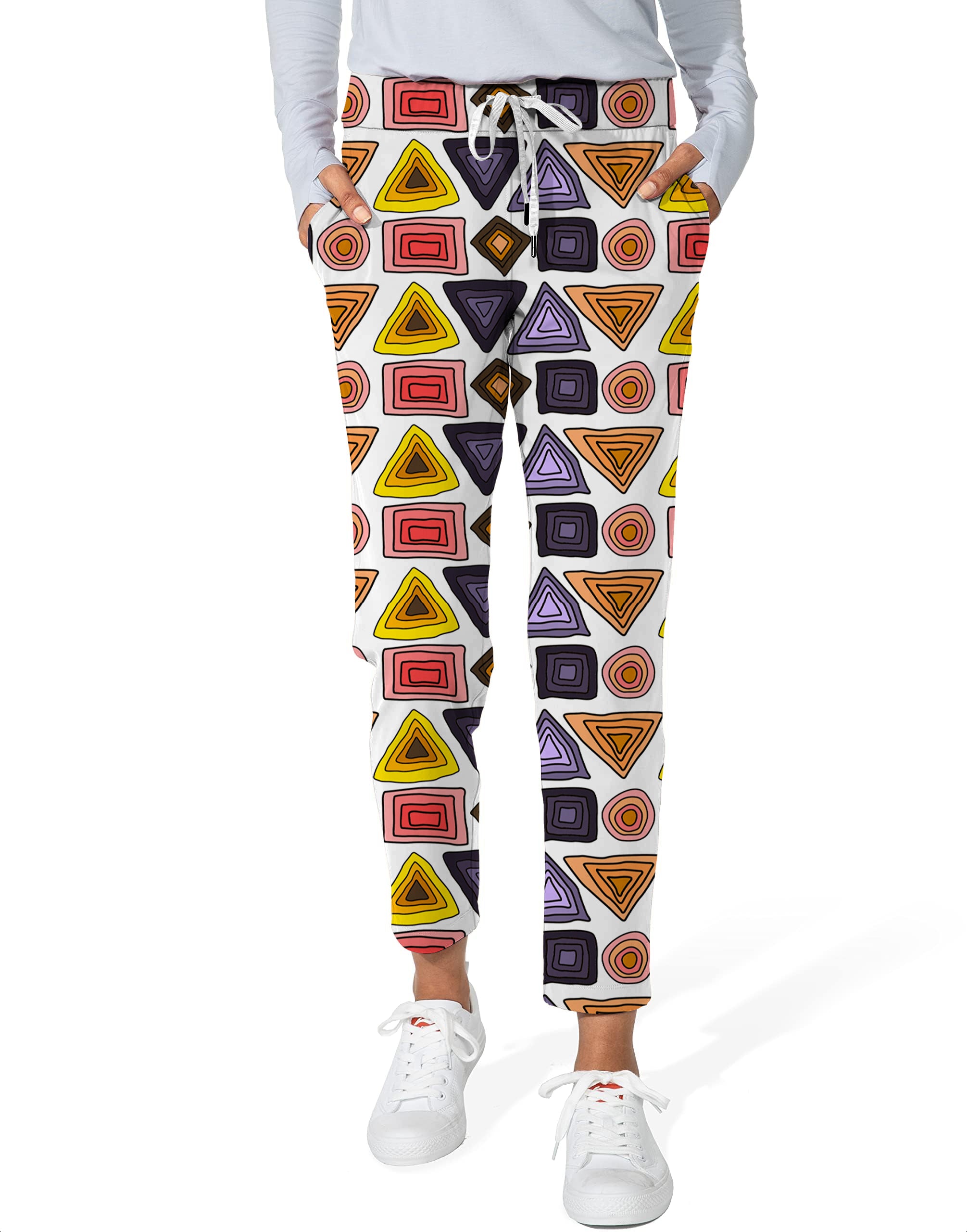colorfull triangle tribal Women's 7/8 Stretch Ankle Golf Pants