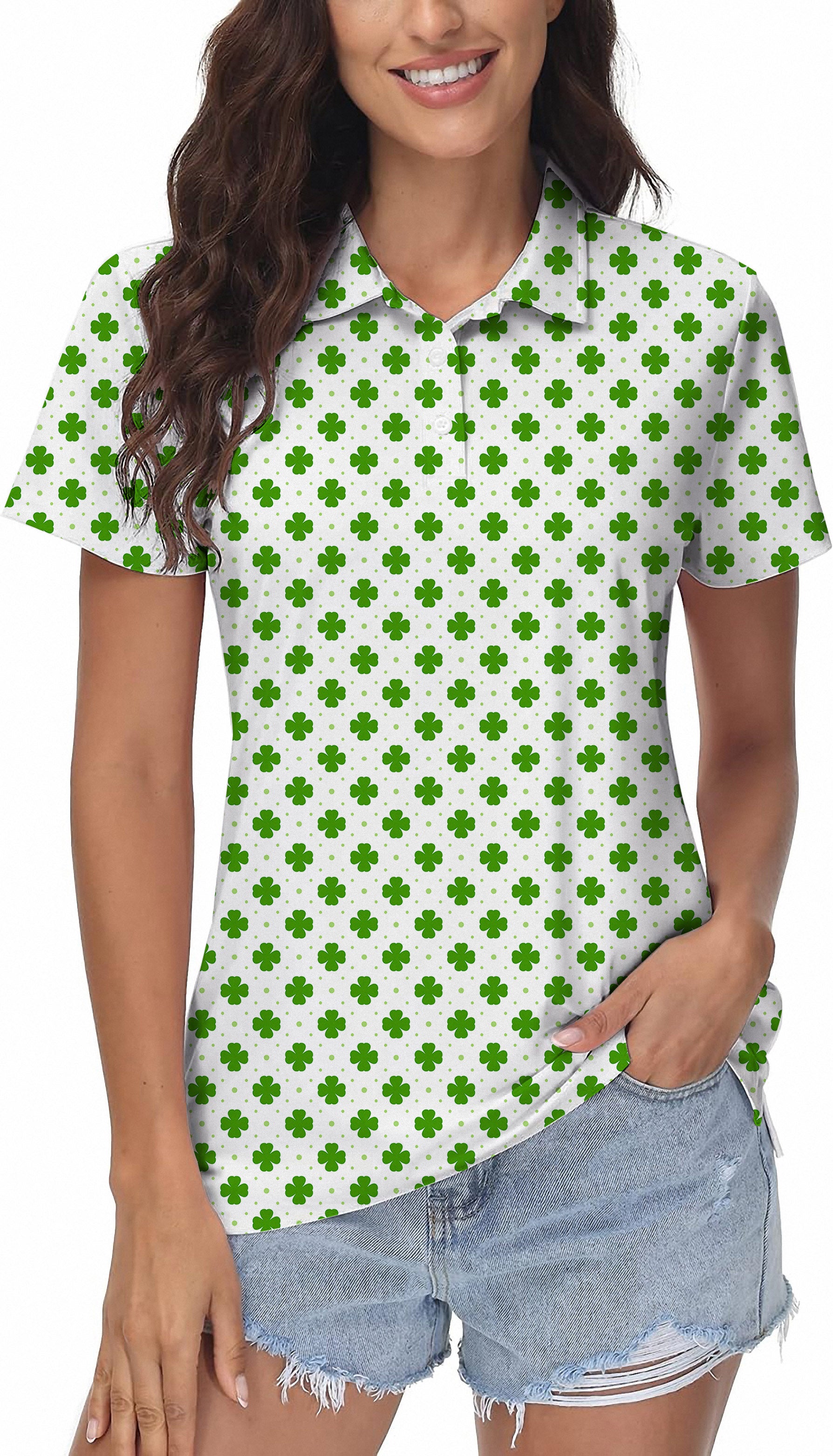 Leaf clover St. Patrick's Day Women's Golf Polo