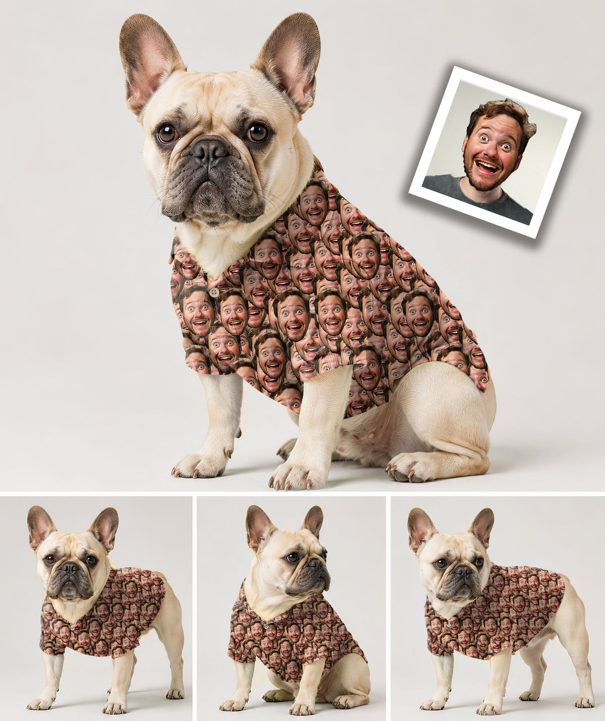 Dog's Custom Photo All Funny Faces Golf Polo