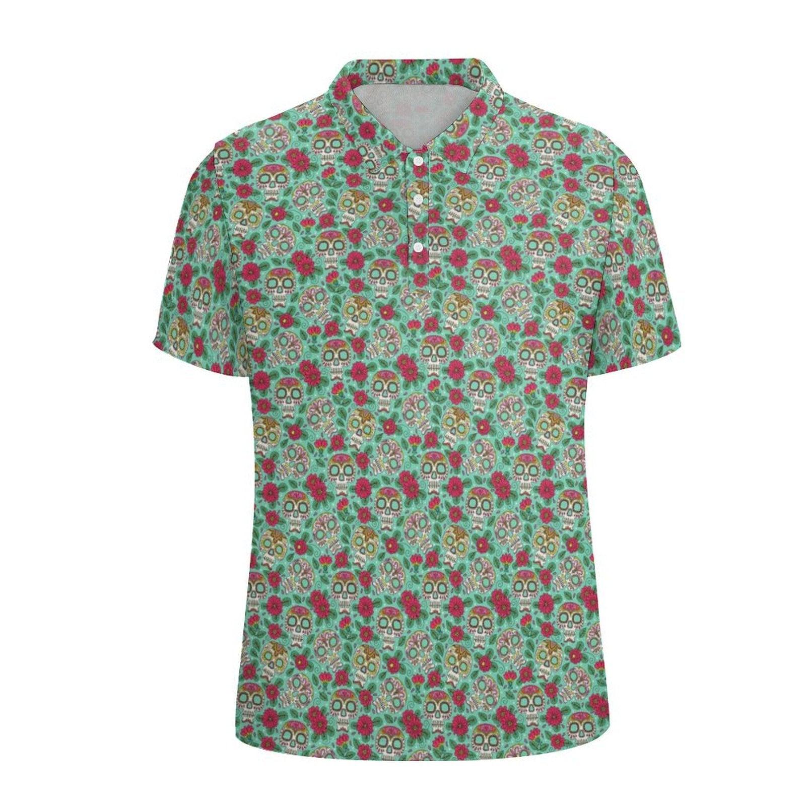 Skull and Rose Men's golf polo