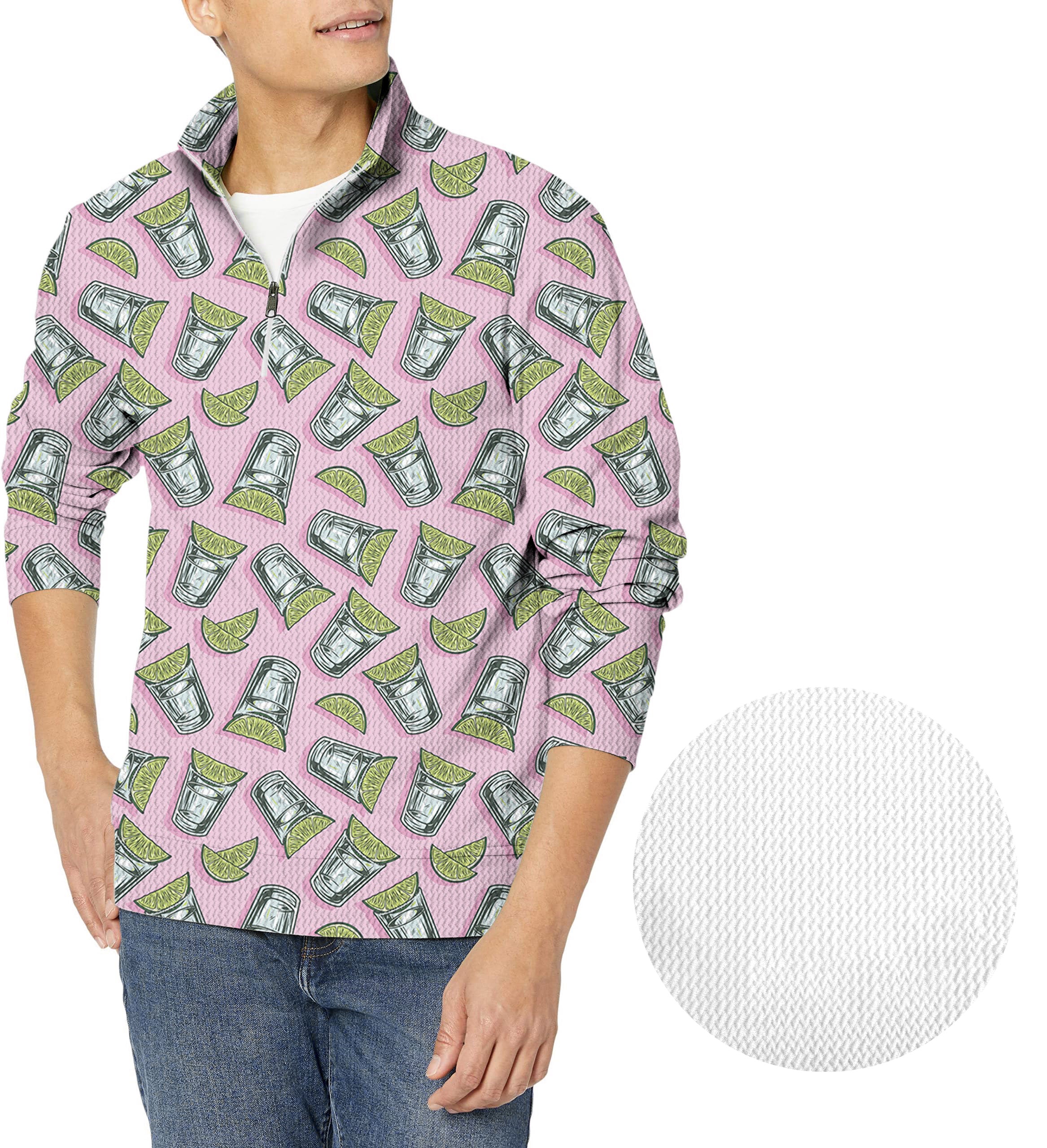 Ice tea-Men's Golf Waffle Zipper Pullover