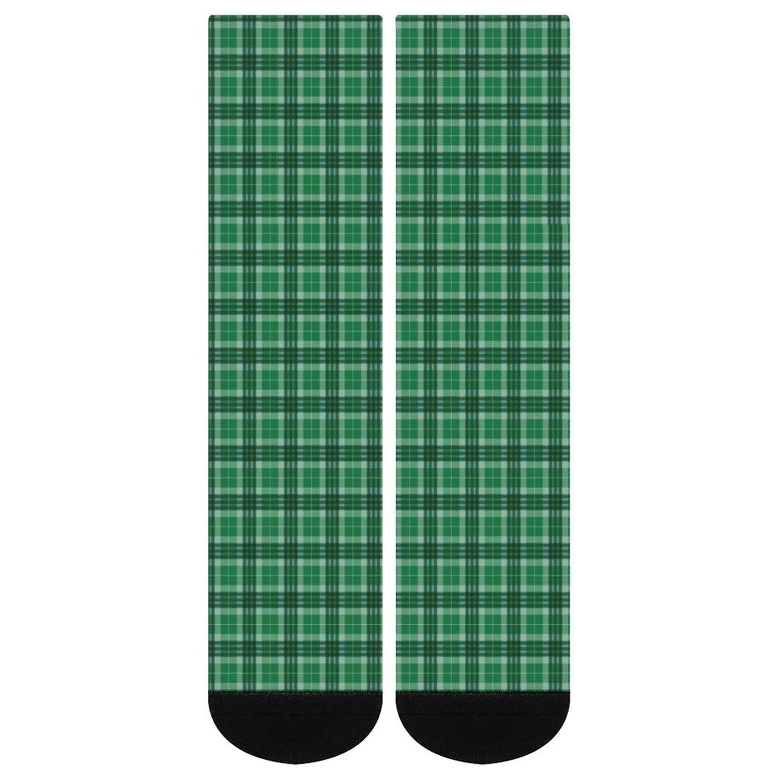 Green grid Prined socks Gifts for Men Women