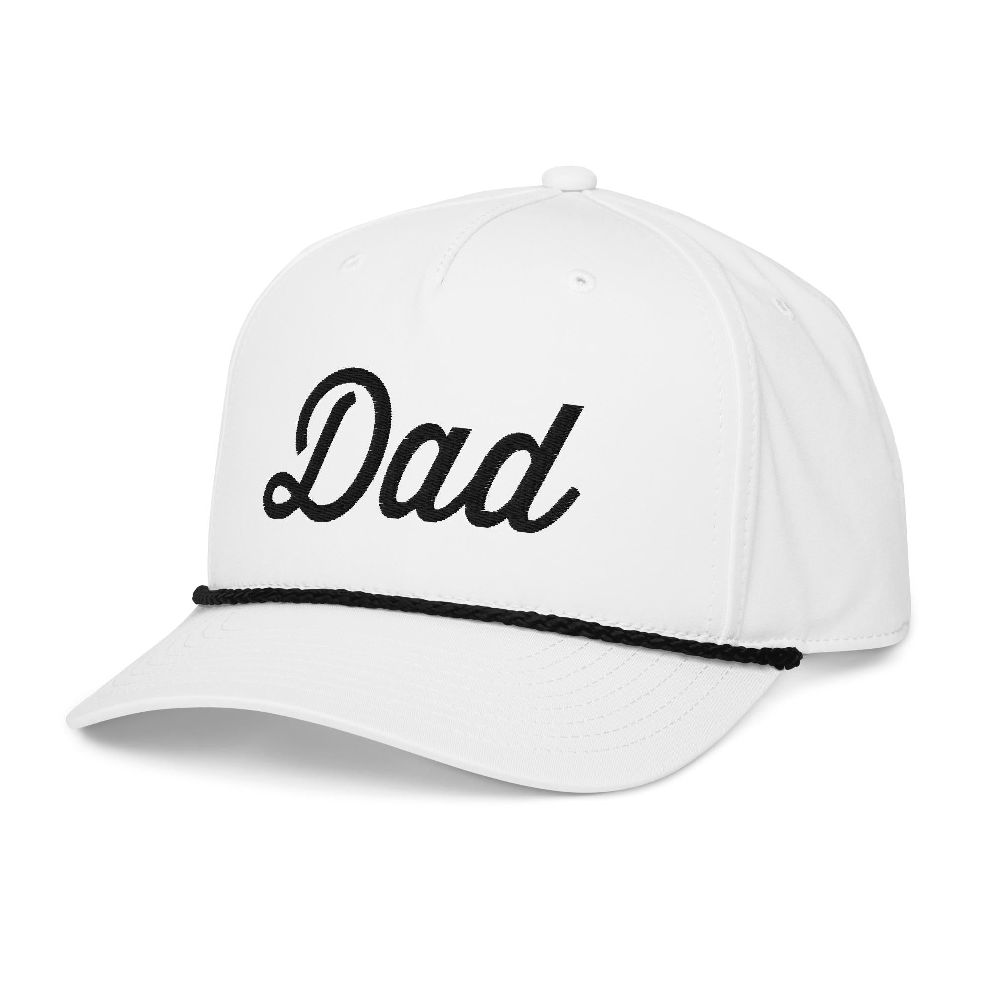 3D Embroidered Dad Golf  White Rope Name Hats