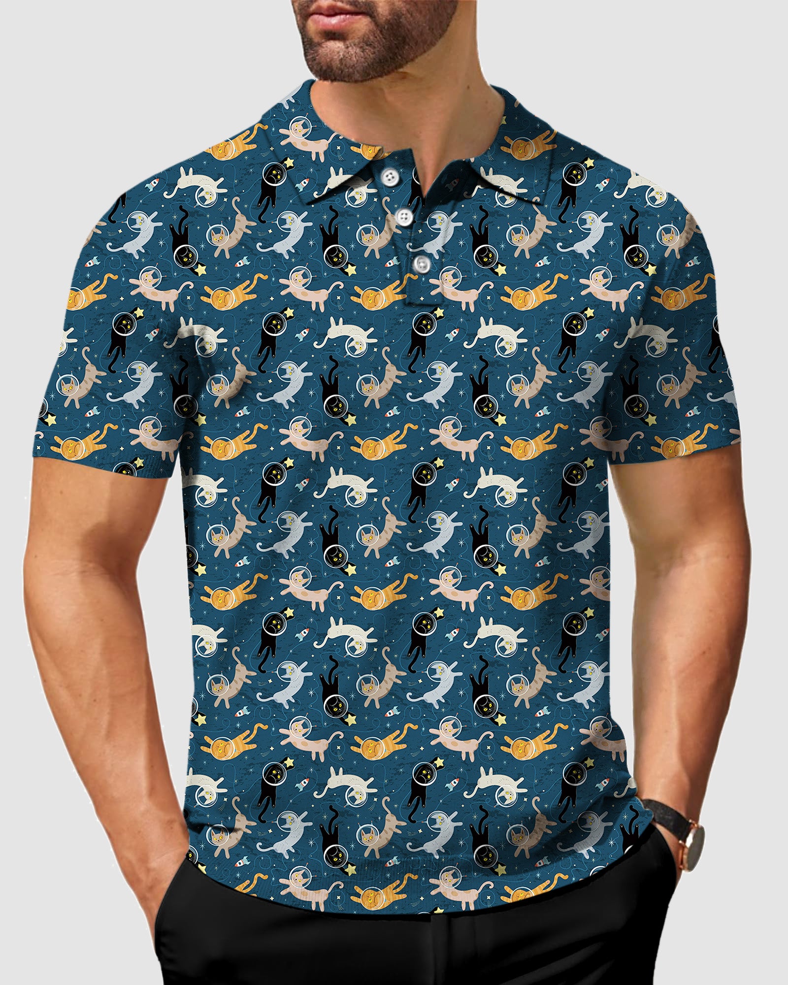 Men's Space Cats Polo