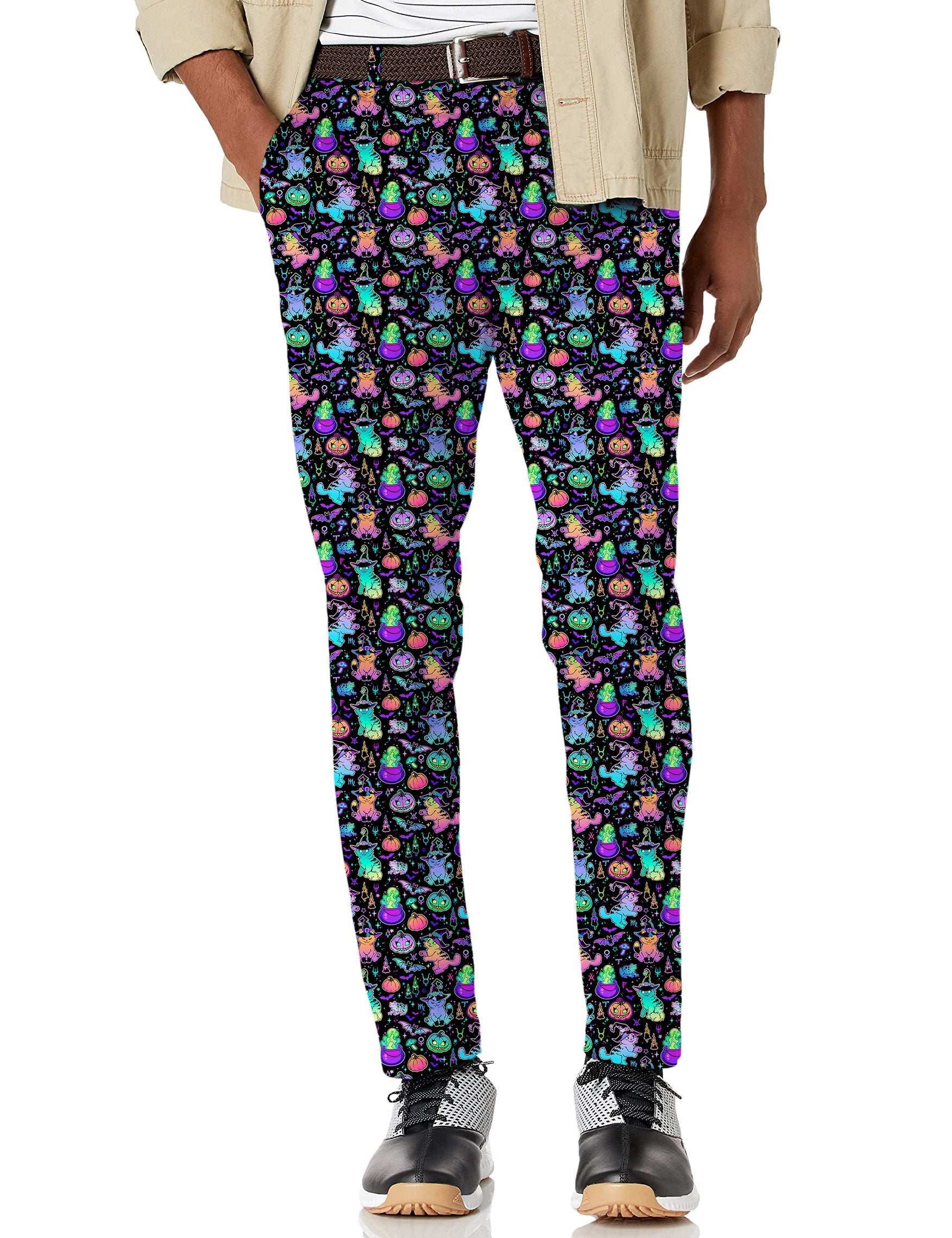 Men's Halloween Constellation Cat Stretch Golf Pants