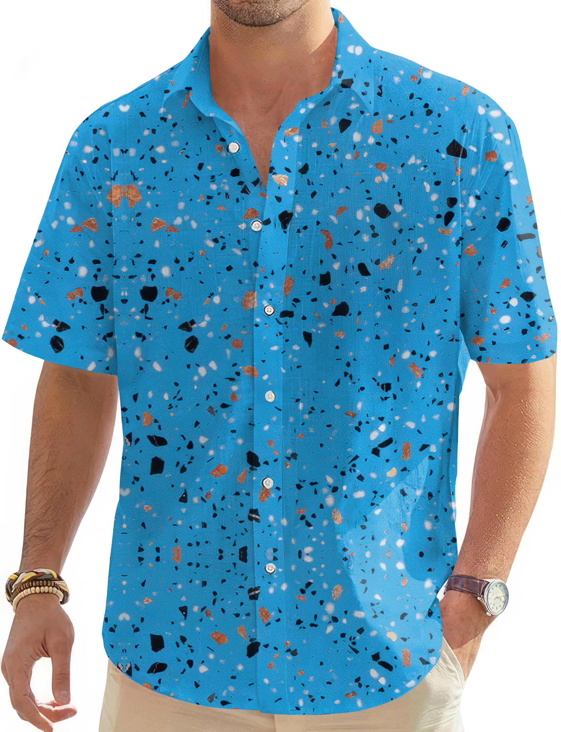 Chip Shot Men's Golf Hawaiian Shirts Button Down Shirt
