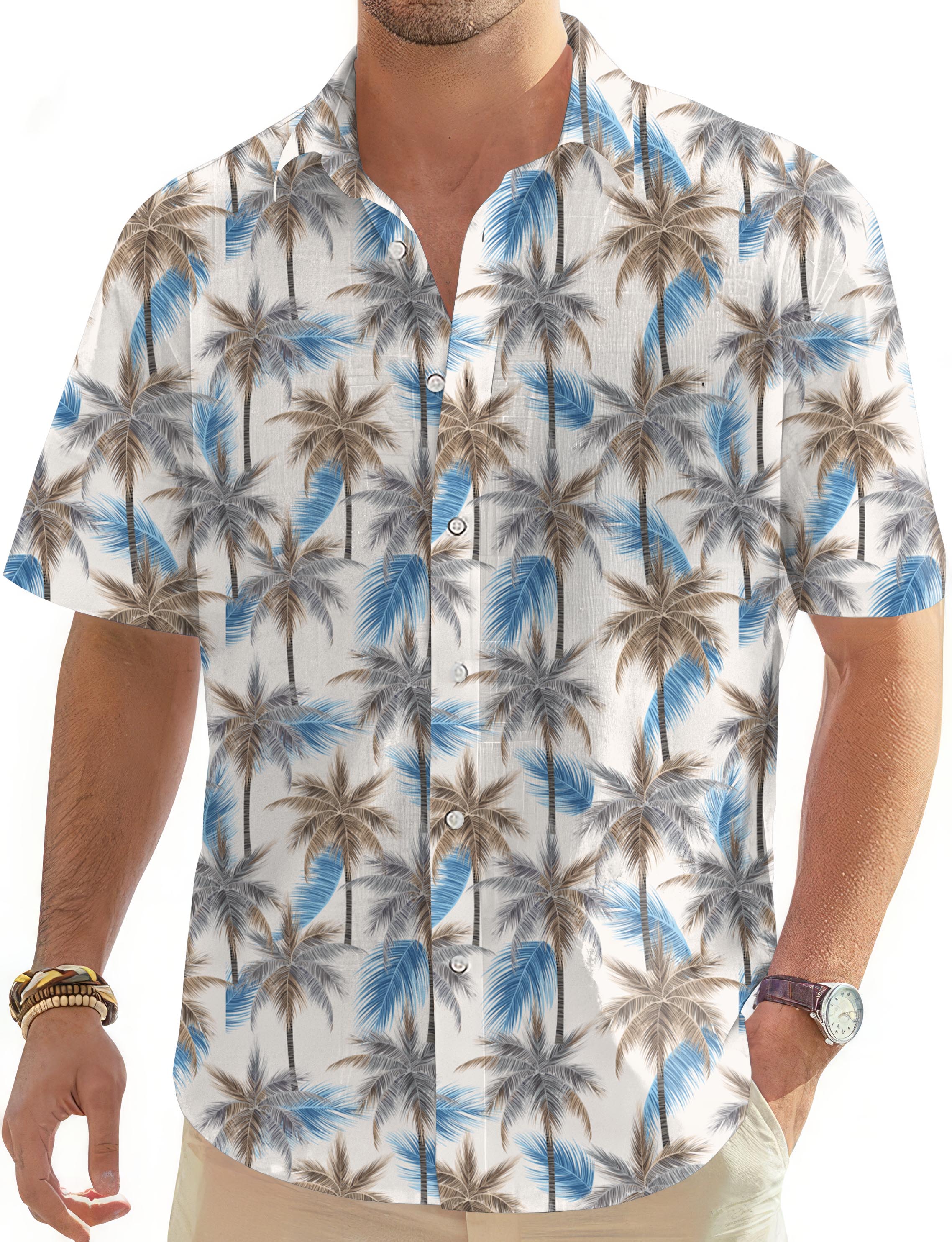 Palm Haven-Men's Golf Hawaiian Shirts Button Down Shirt