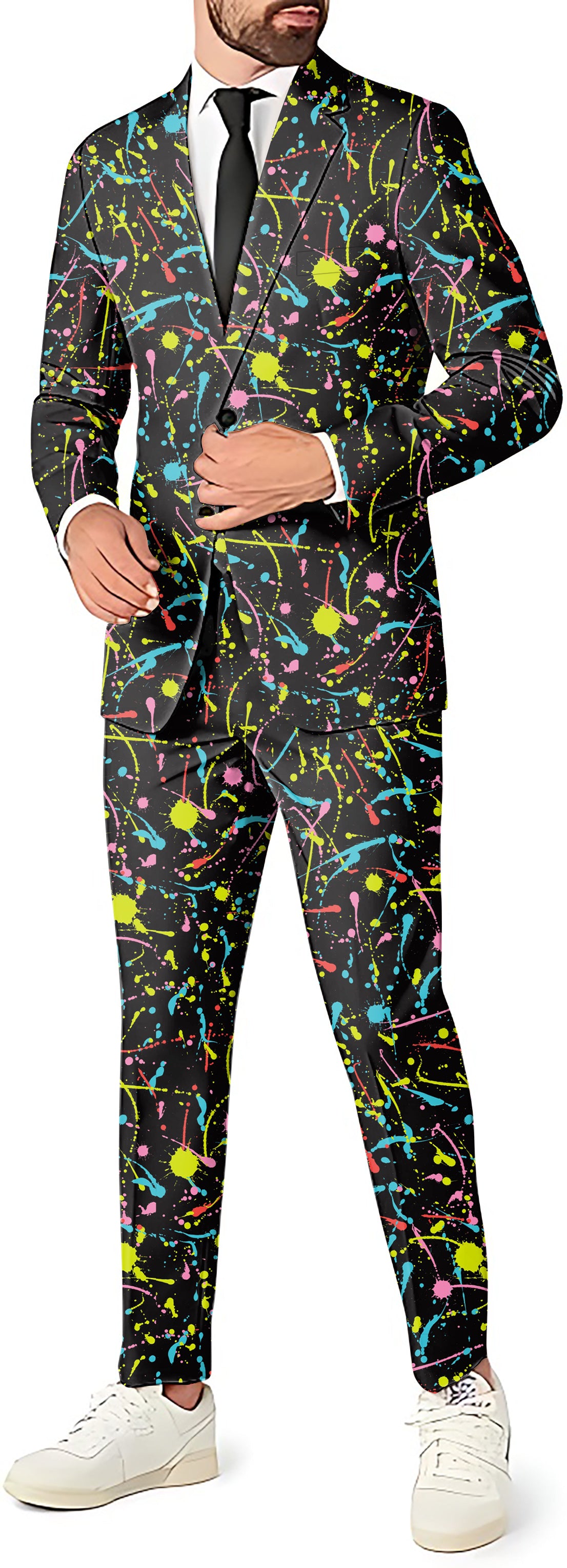 PAINT SPLATTER Men's Party Costumes-Theme Party 2 or 3pcs Suit set-Blazer Pants & Vest