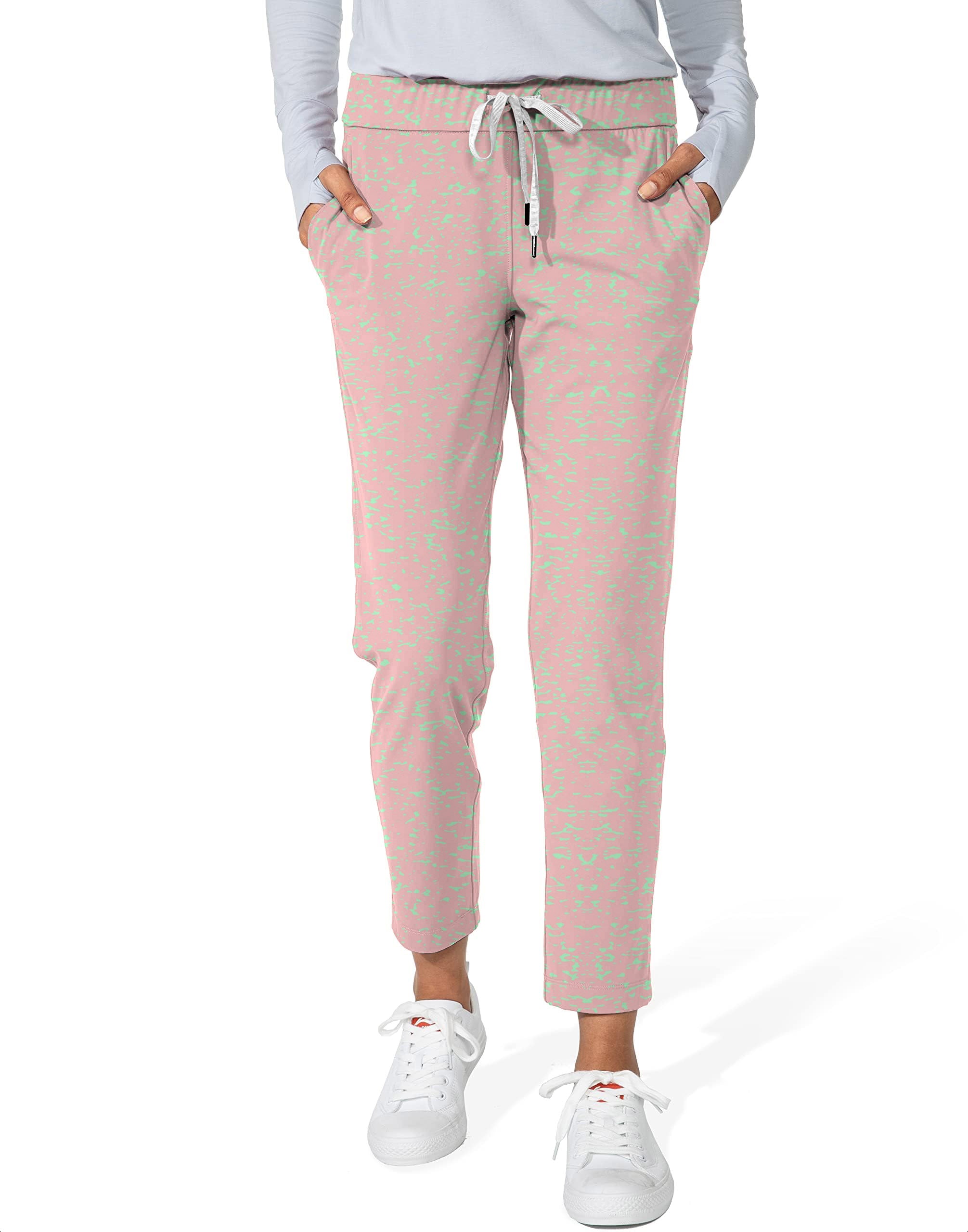 Pastel Pink Fusion-Women's 7/8 Stretch Ankle Golf Pants