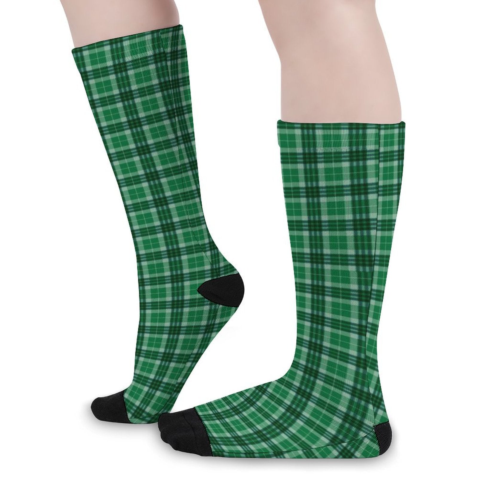 Green grid Prined socks Gifts for Men Women