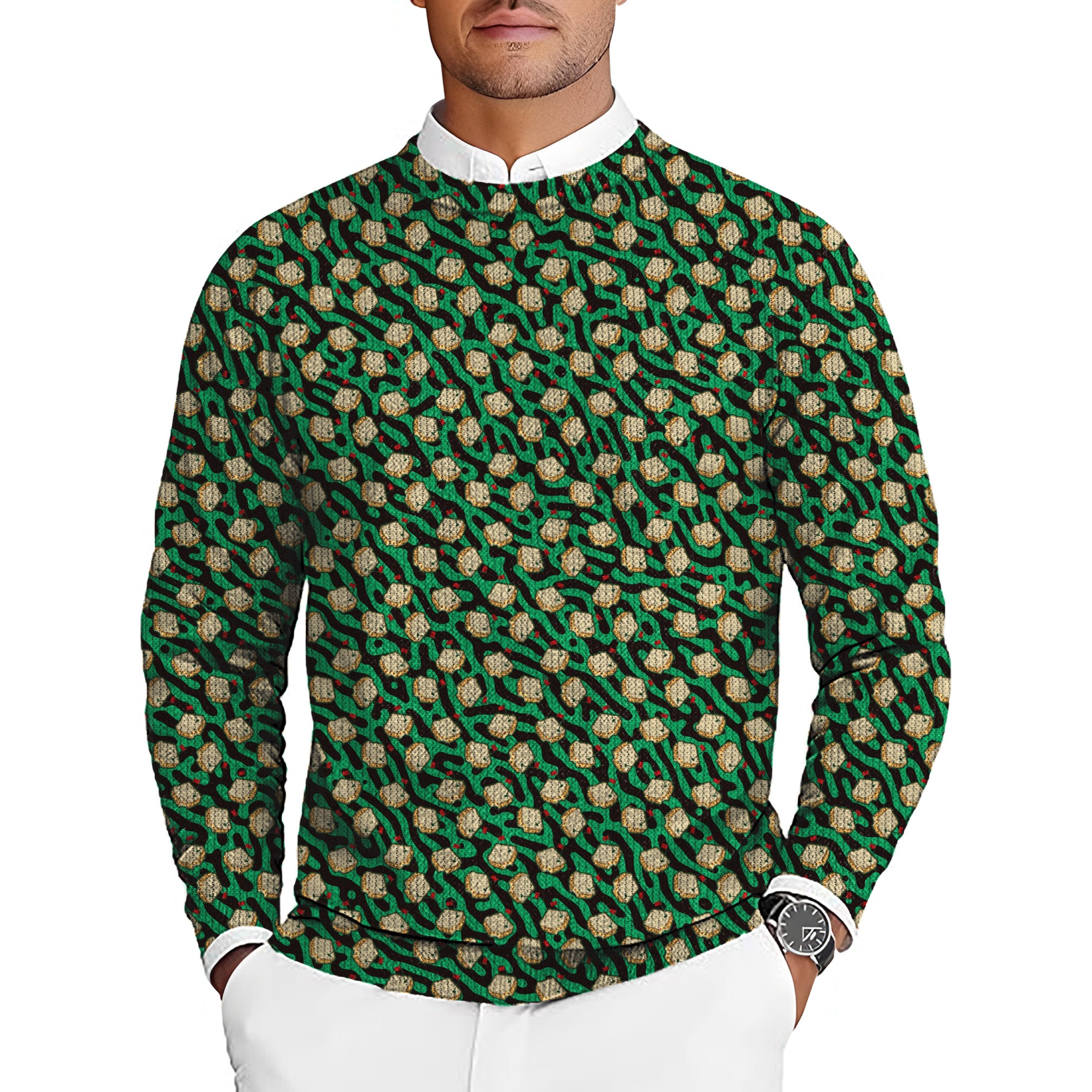 MASTERS GREEN Men's Golf Crewneck Pullover Sweaters Ugly Sweater