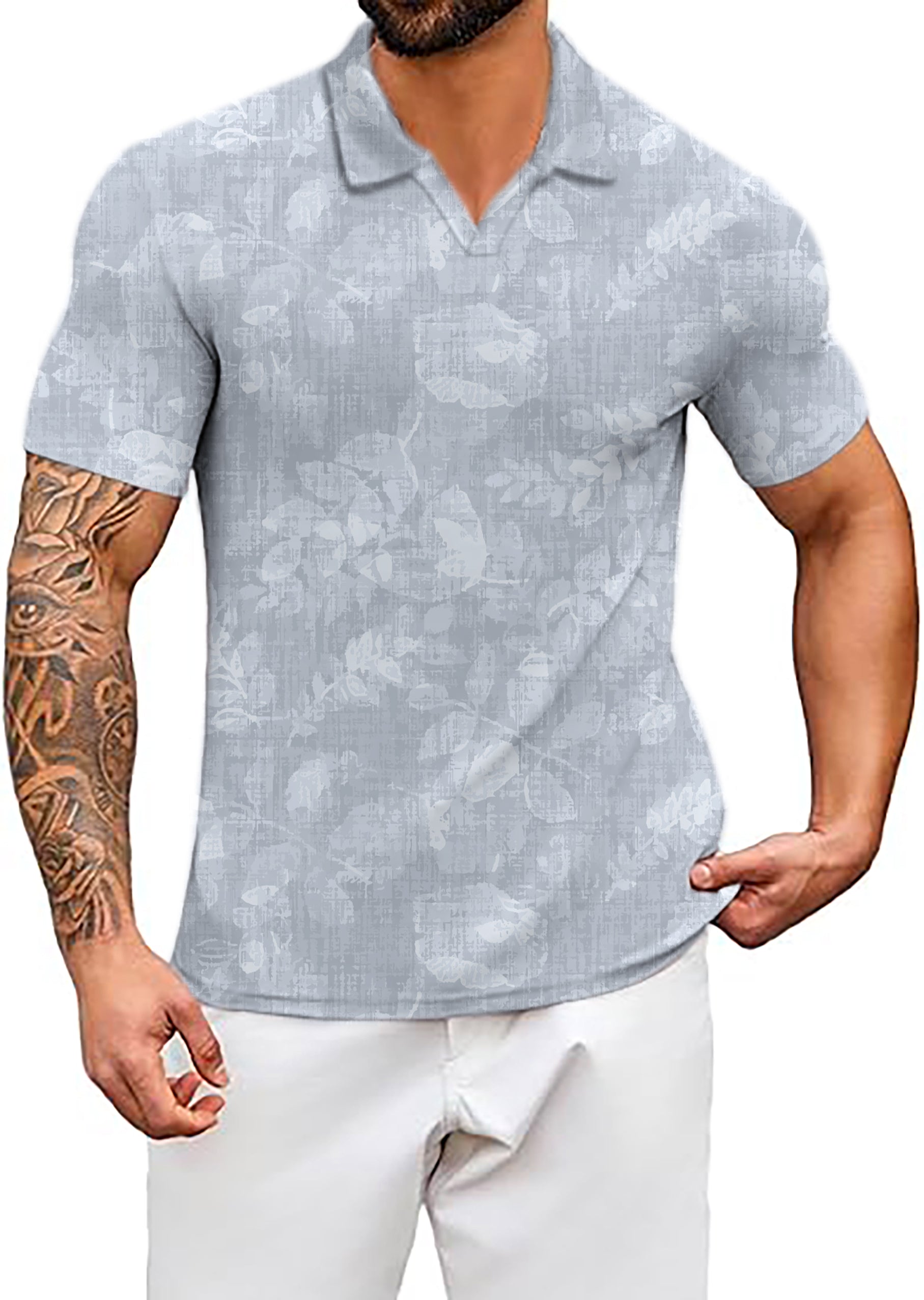 Men's Stormy Greens V Neck Golf Polo Shirts