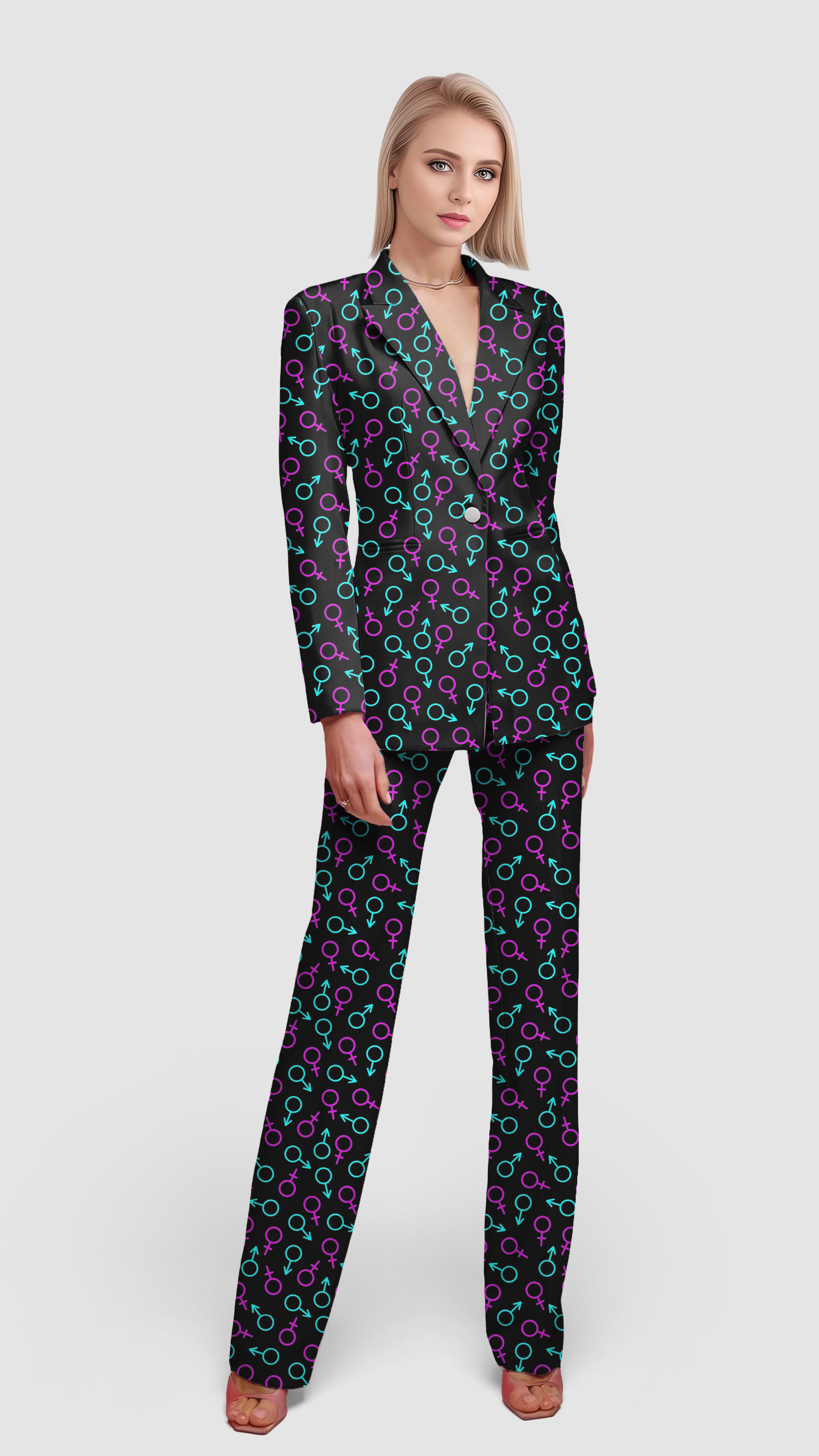Gender-Women's Blazer Casual Work Office Blazer Suit set