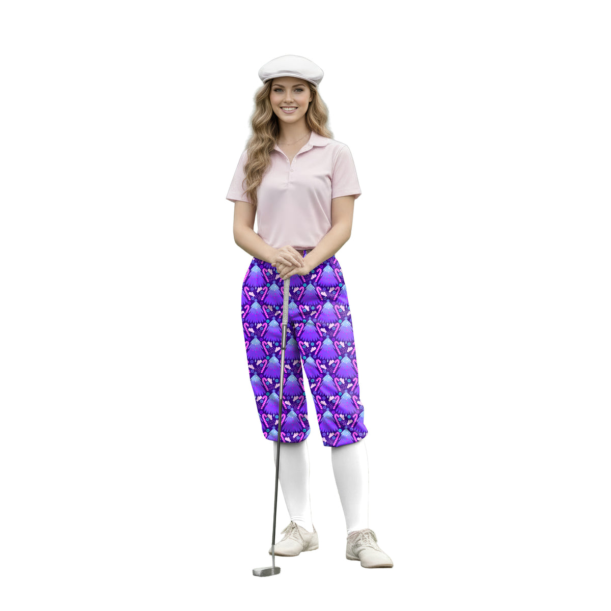 Personalize And Add To Cart Men's Magical Christmas Tree Polo Womens Golf Knickers Pants