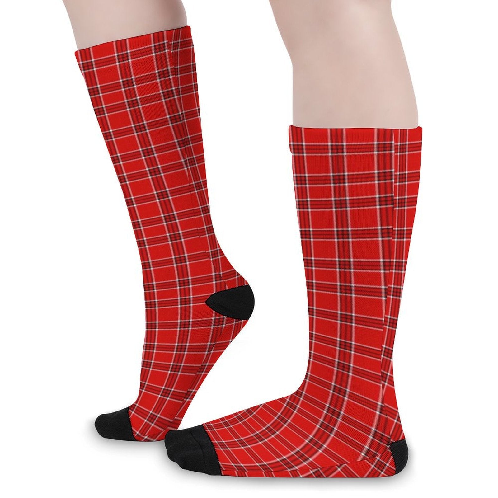 Red grid Prined socks Gifts for Men Women