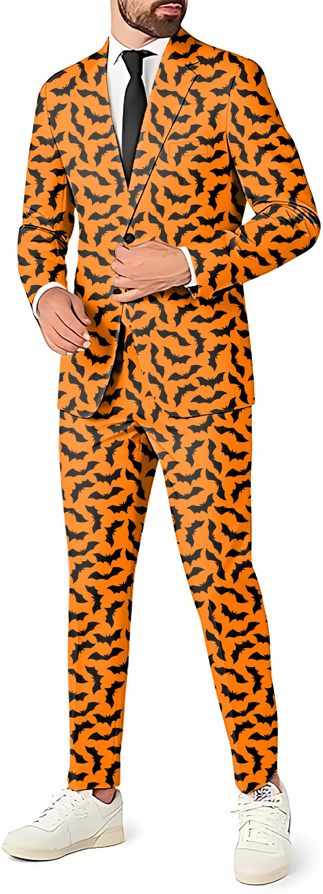 Halloween Bat Custom The Background Color Men's Party Costumes-Theme Party 2 or 3pcs Suit set-Blazer Pants & Vest