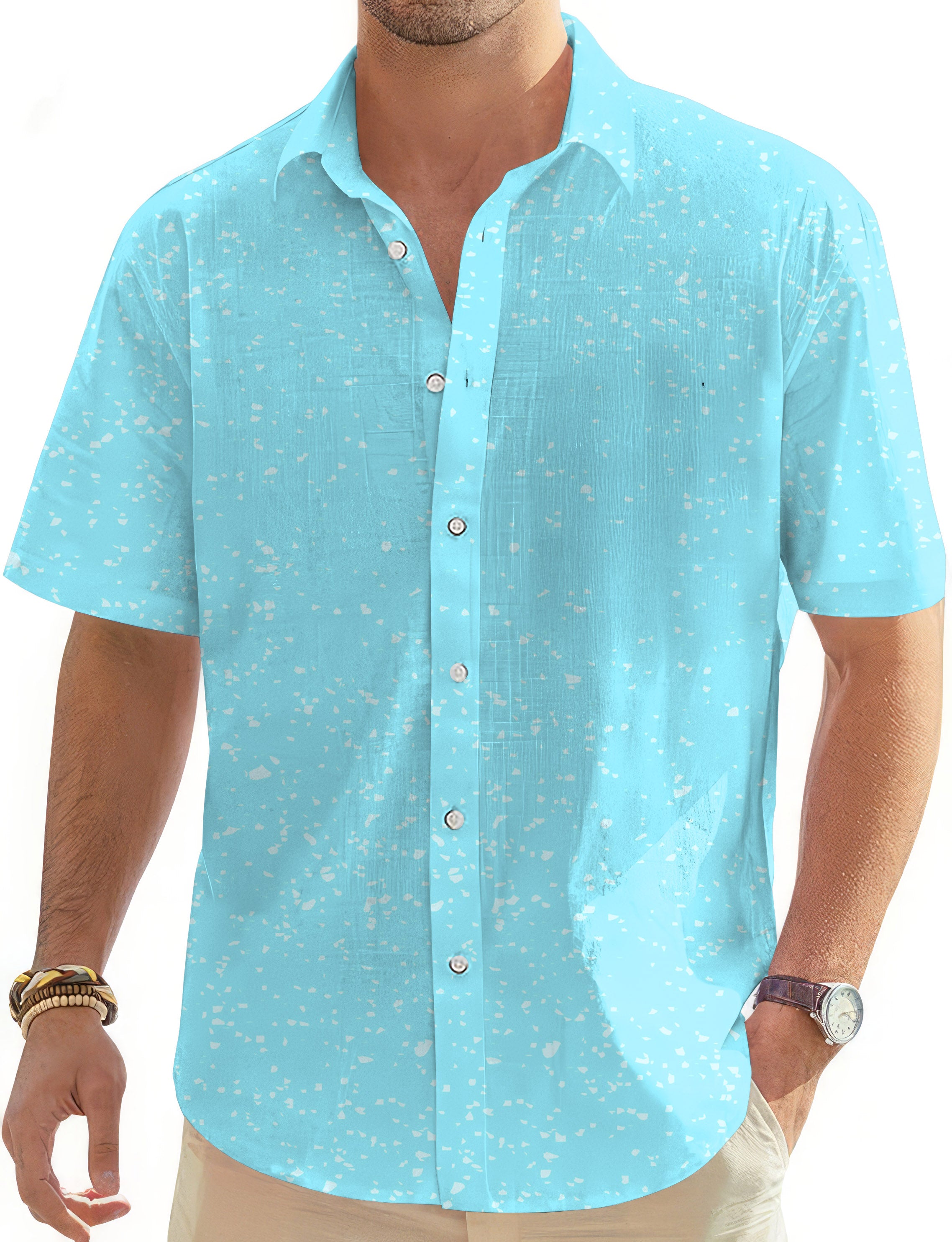 Two tone-Men's Golf Hawaiian Shirts Button Down Shirt