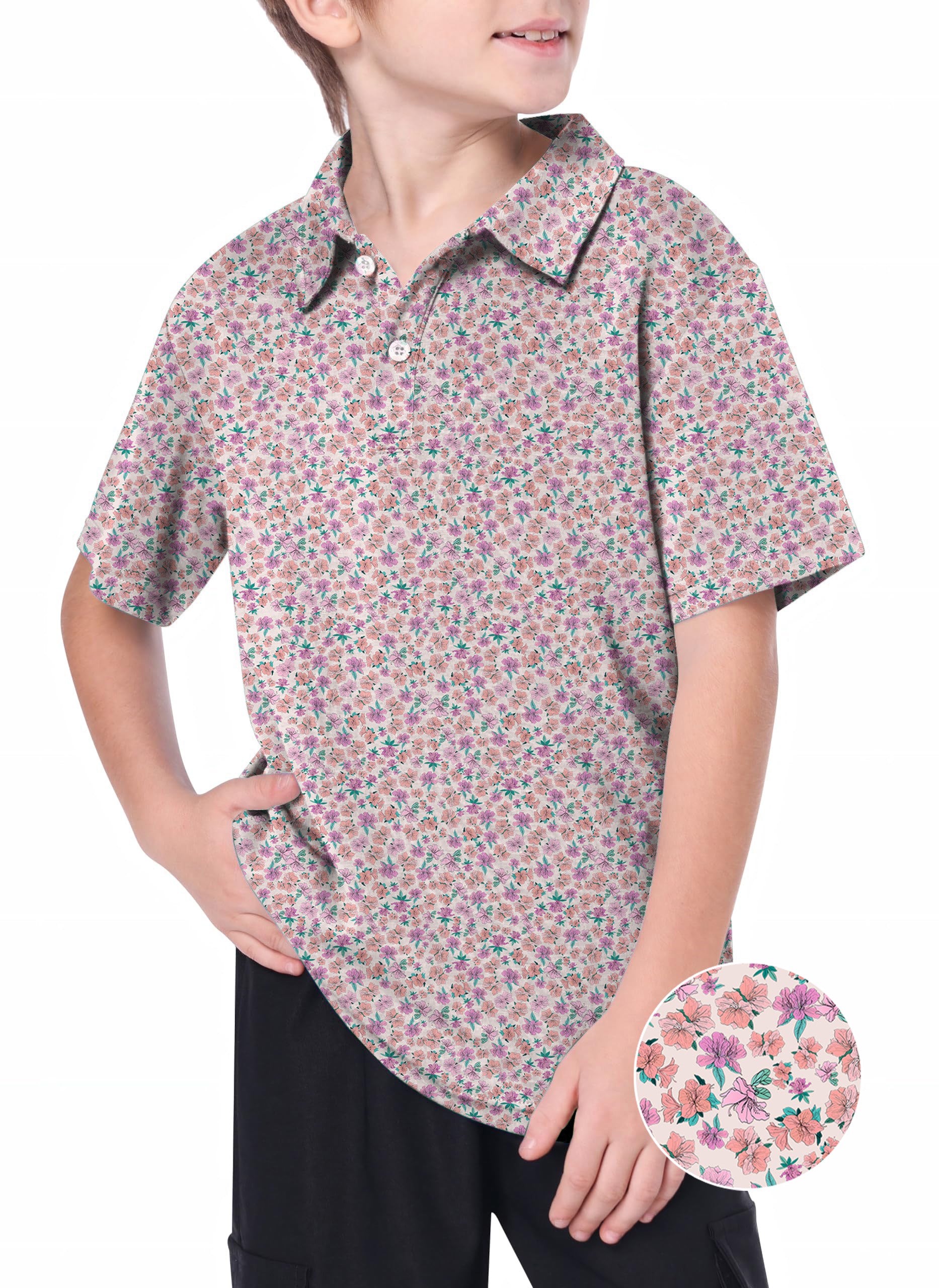 Youth Flower World Golf Polo