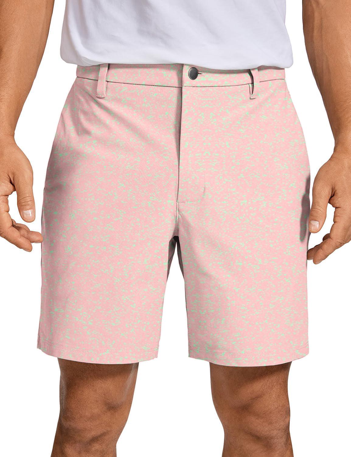 Men Pastel Pink Fusion Golf Shorts