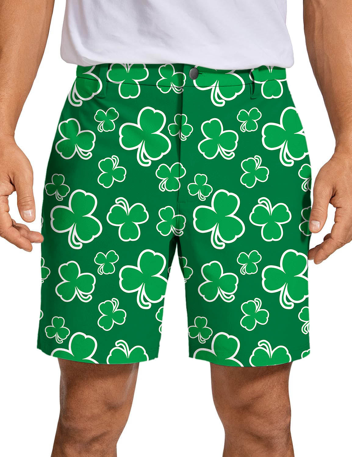 Men Leaf clover St. Patrick's Day Golf Shorts