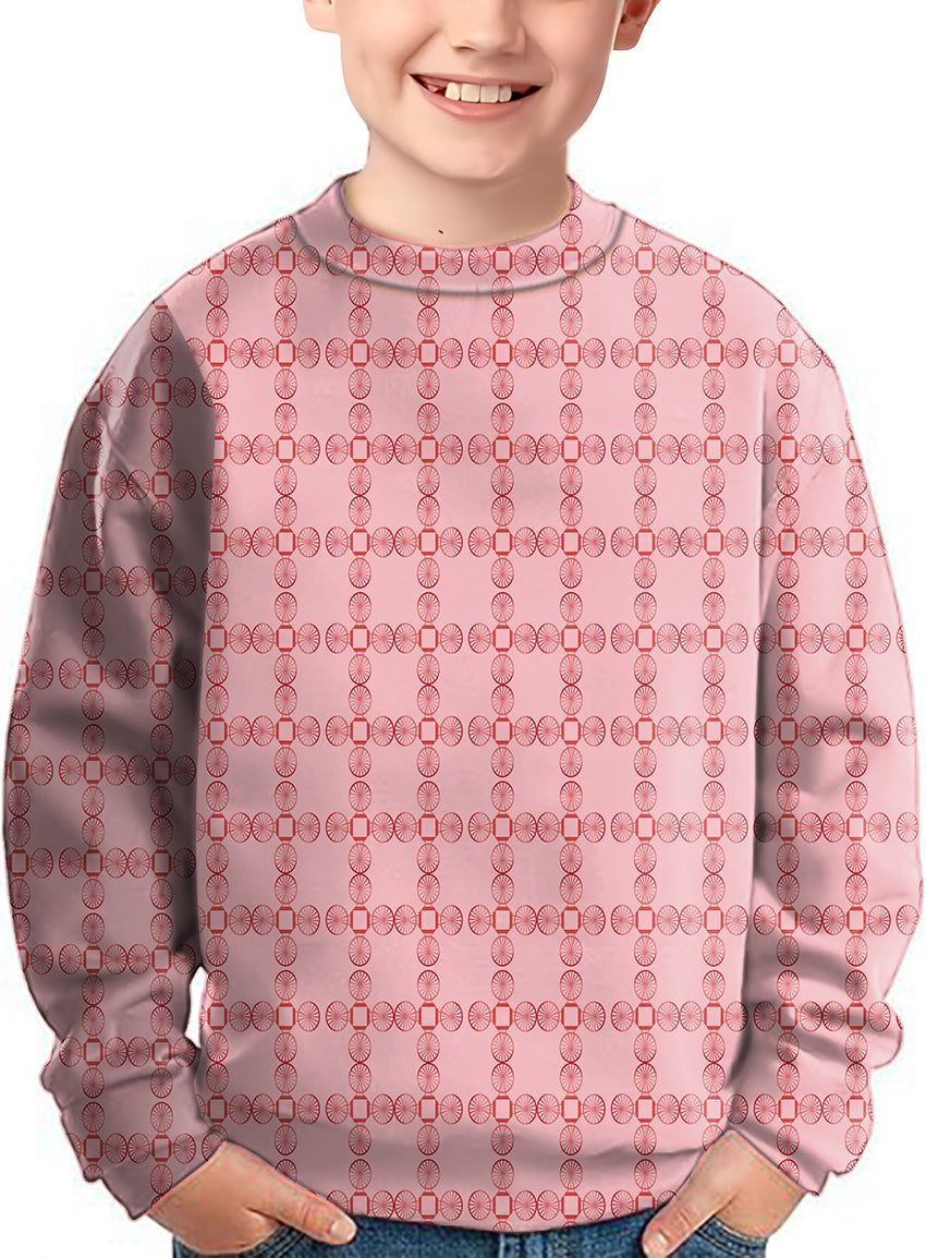 limited edition Pink geometry Crewneck Pullover Kids Ugly Sweater