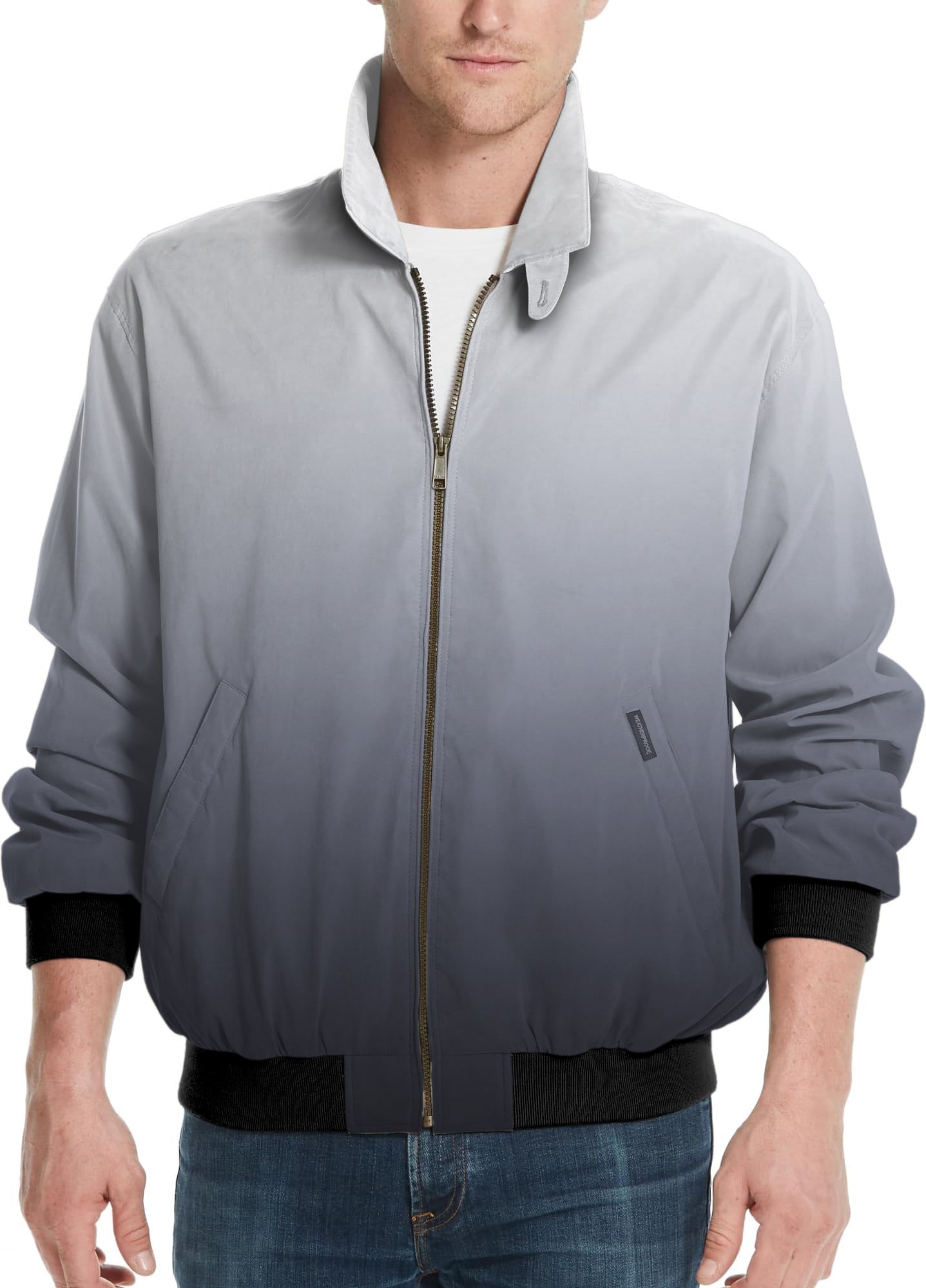 Black And White Gradient Men's Golf Windbreaker Light Jacket