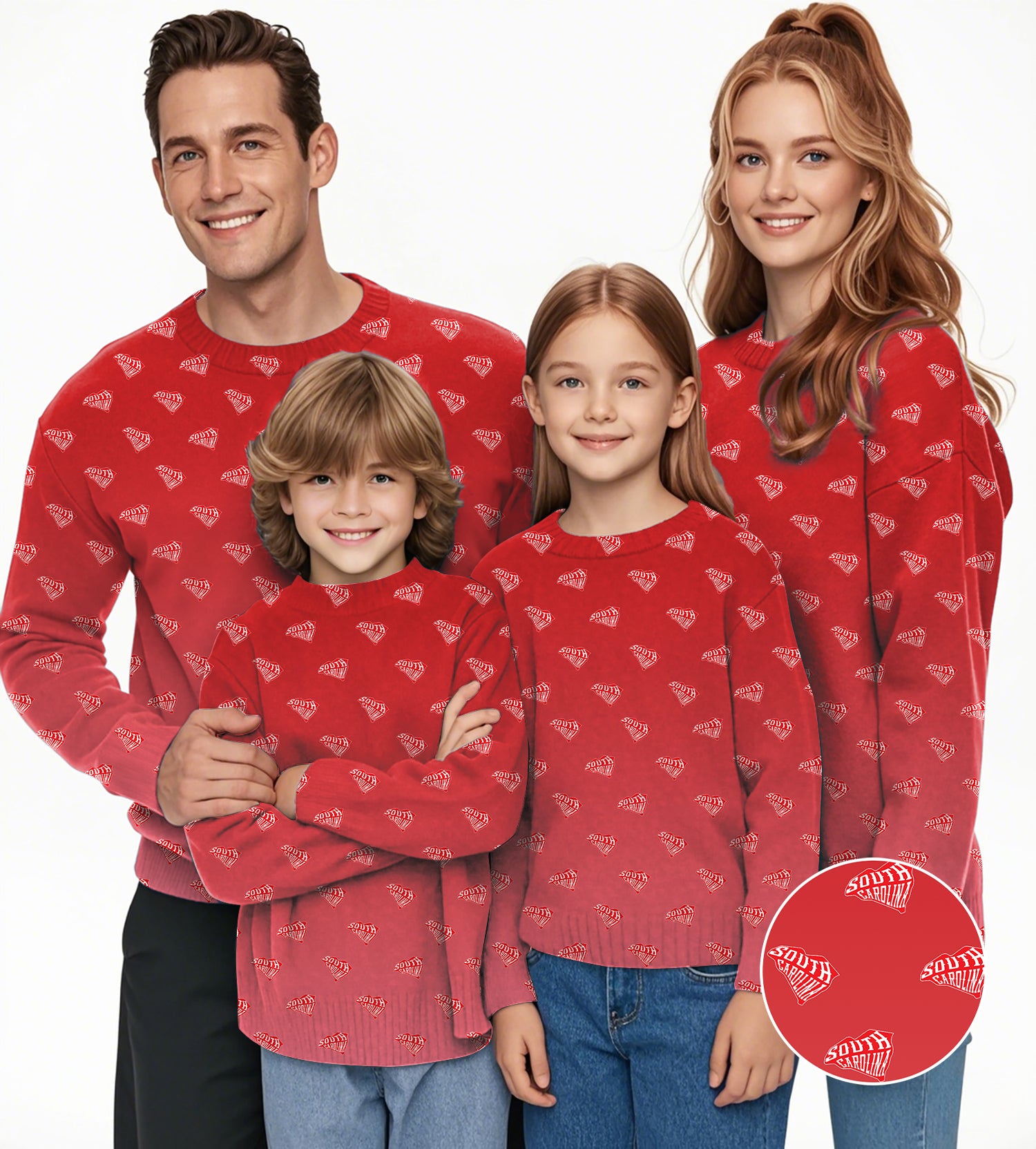 Red South Carolina Crewneck Pullover Ugly Sweater Men Women boy girl family