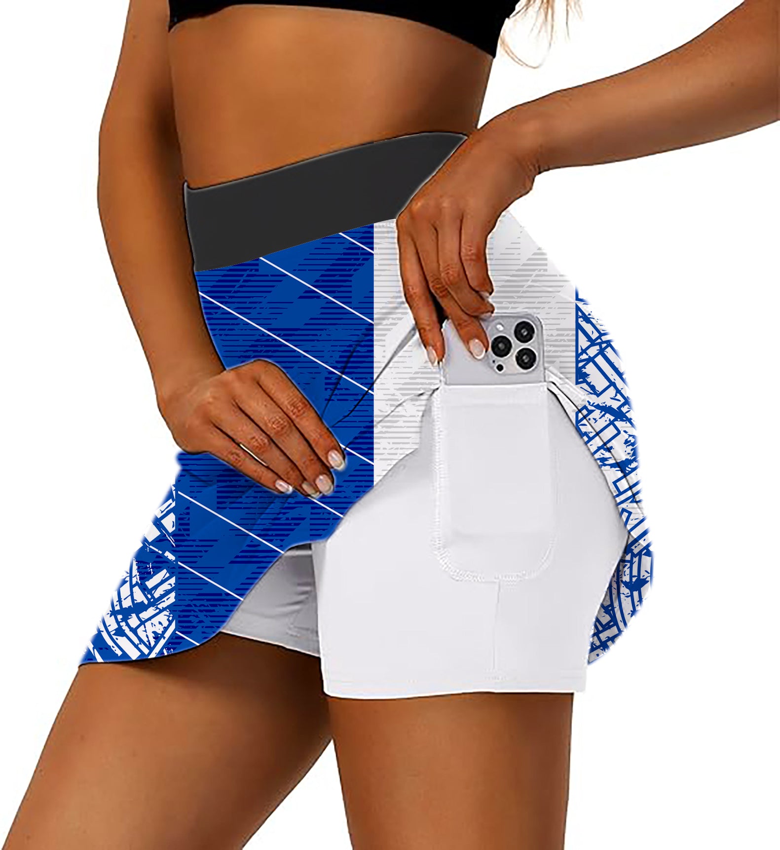 Blue Stitching Custom Sport Team Competition Uniforms Women's Athletic Golf Skorts Flared Skirts