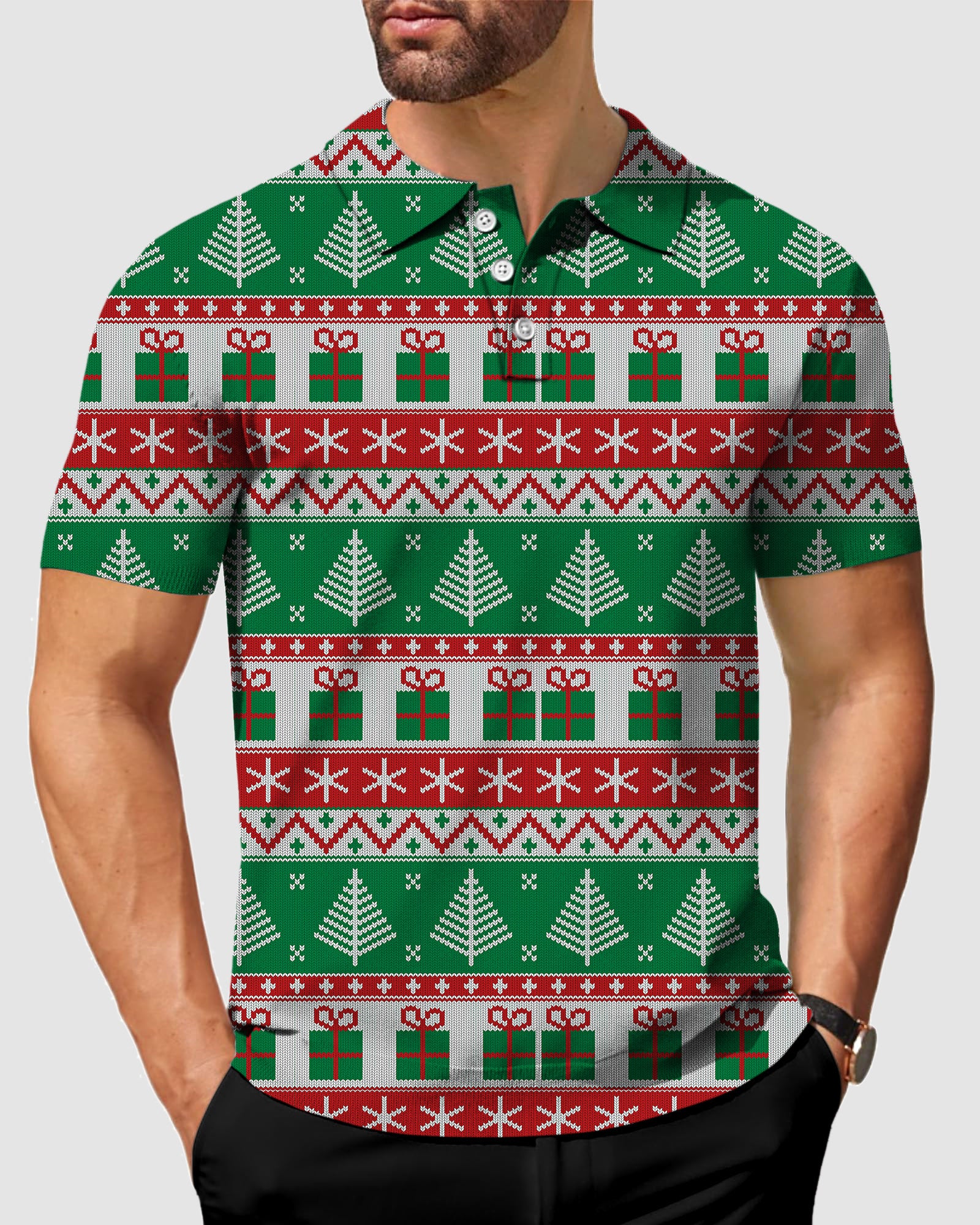 Men's Christmas Tree Polo